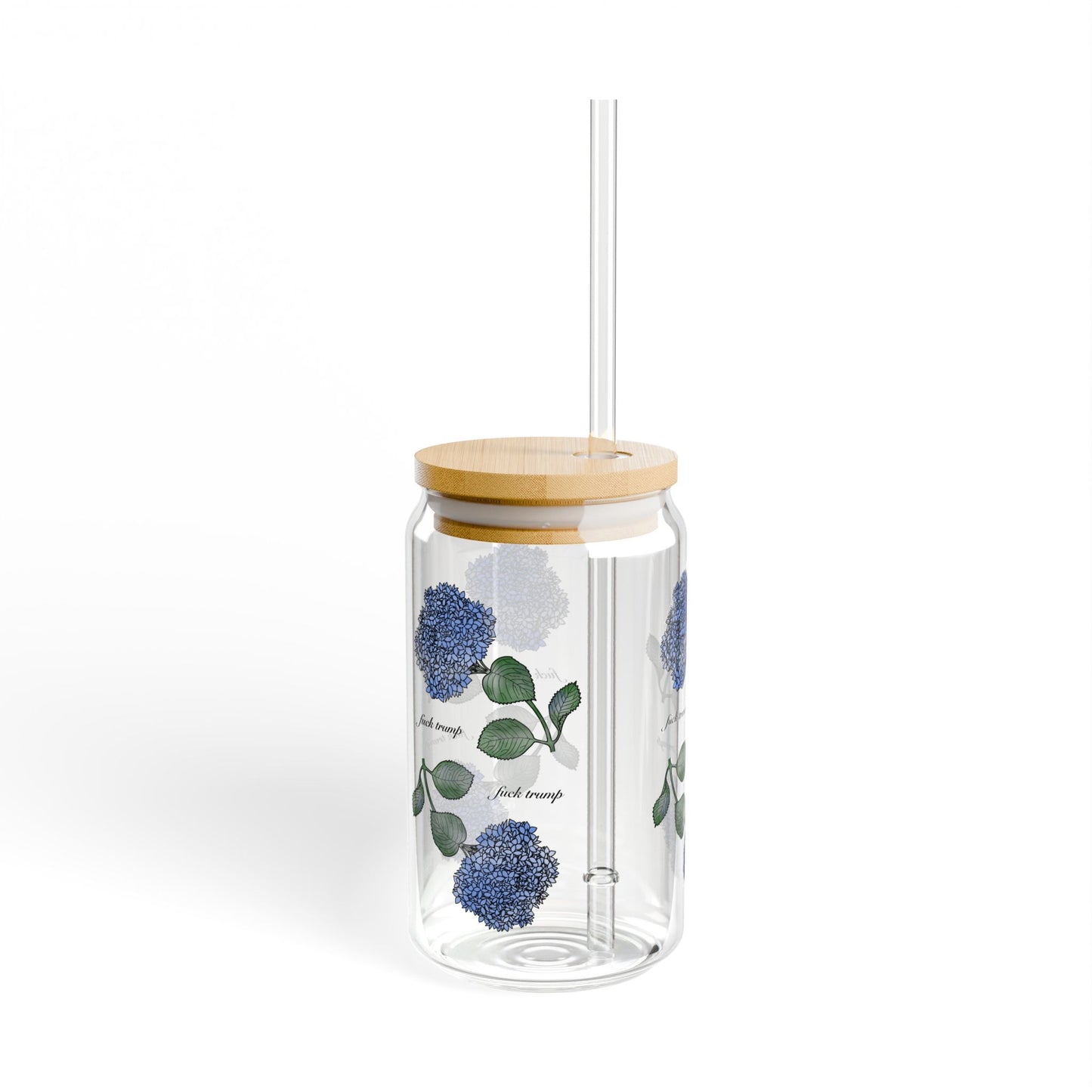 Slightly Subtle Hydrangea Eco-Friendly Sipper Glass Can