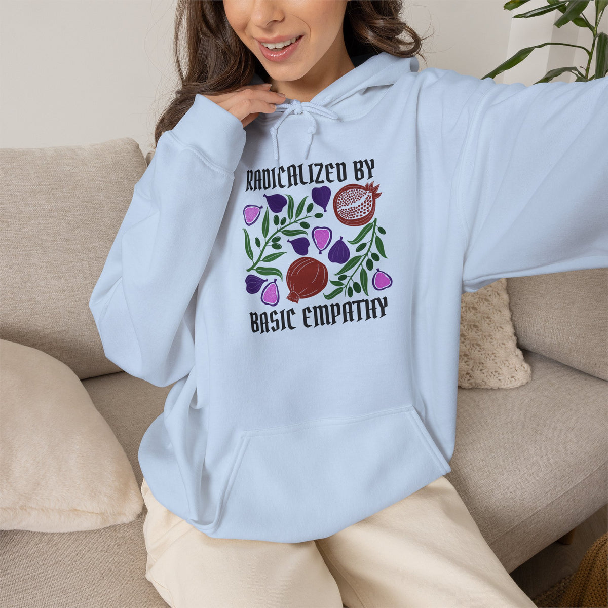 Radicalized by Basic Empathy Floral Hoodie