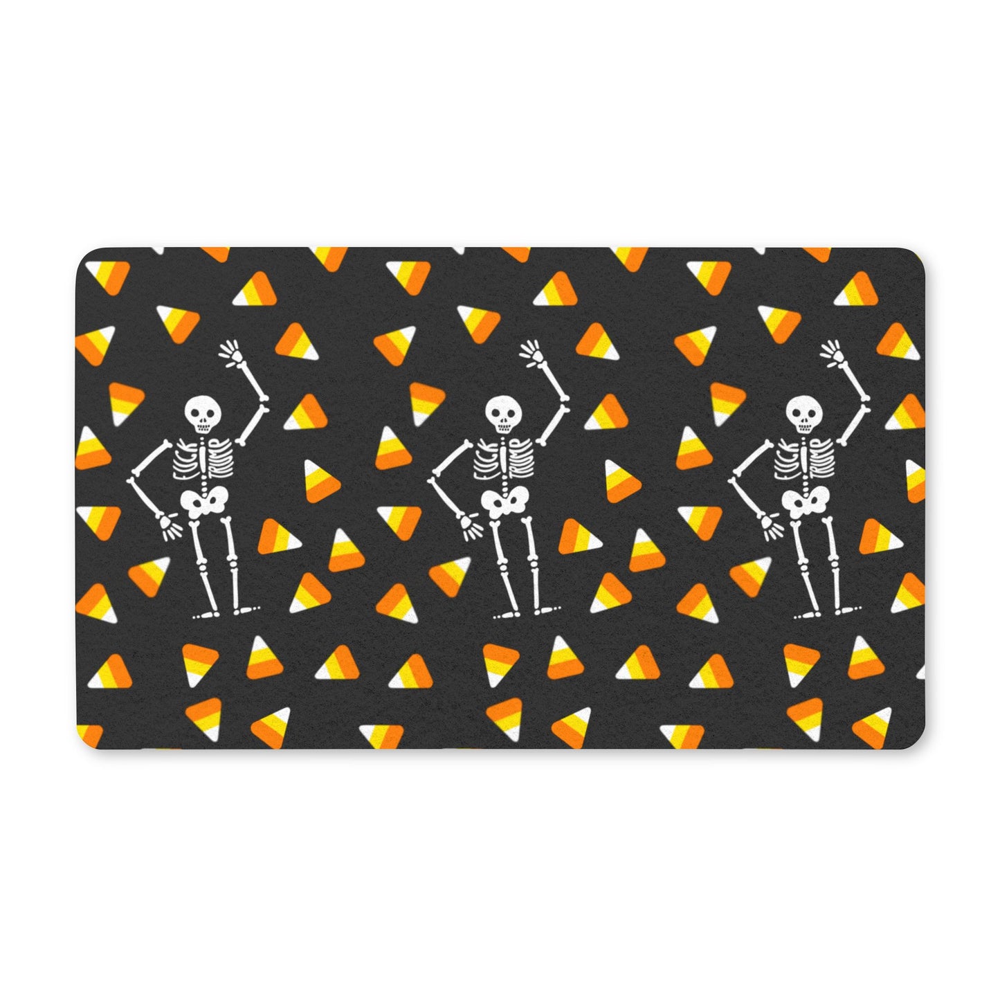 Halloween Skeleton & Candy Corn Polyester Doormat