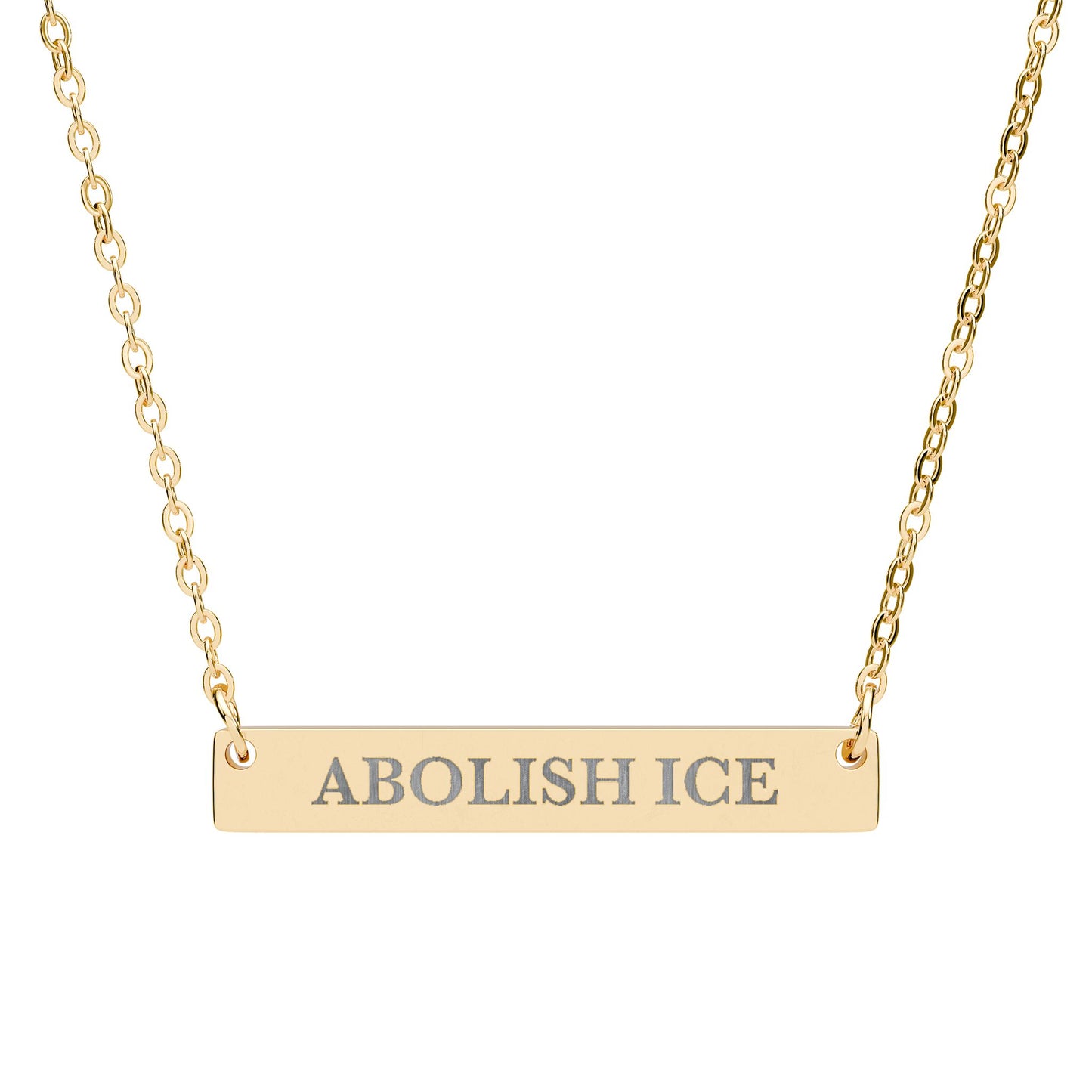 Abolish Ice Bar Necklace | Horizontal Engraved Pendant