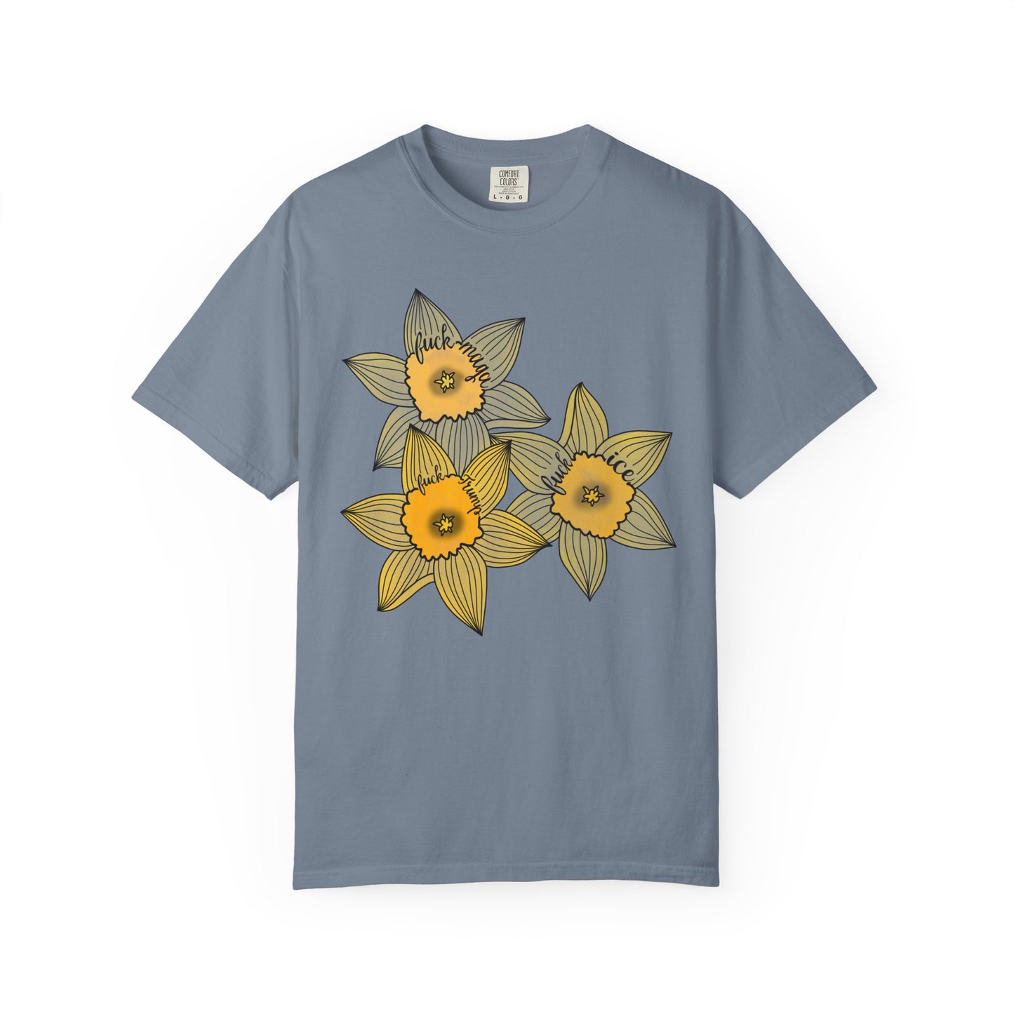 Slightly Subtle Daffodil Trio T-shirt | Yellow Floral Spring Bloom Tee FDT