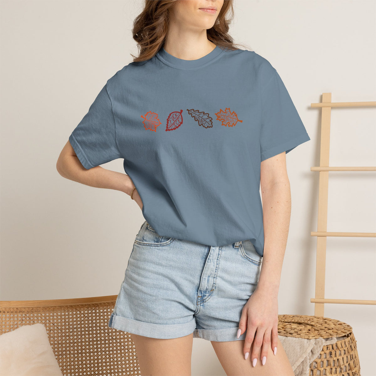 Autumn Leaves T-Shirt FDT Minimal Fall Foliage Graphic Tee