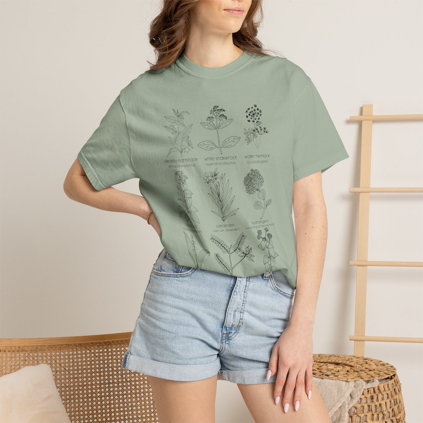 Deadly Nightshade Botanical Illustration T-Shirt | Vintage Plant Sketches, Floral Chart