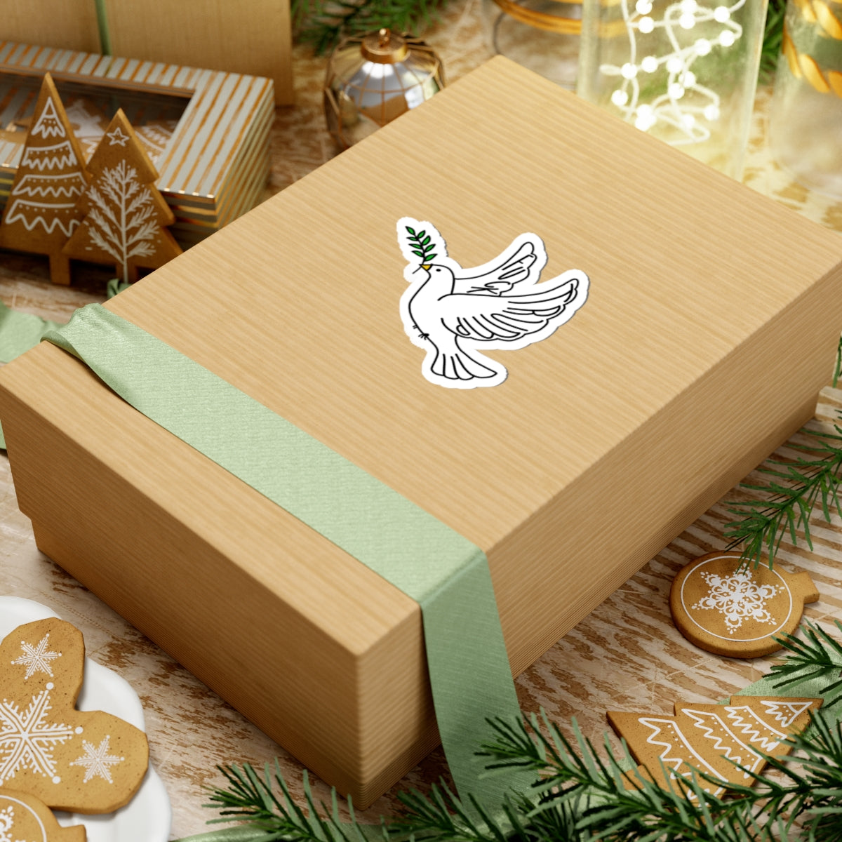 Slightly Subtle Dove with Olive Branch Sticker | Peace Symbol Kiss-Cut Sticker