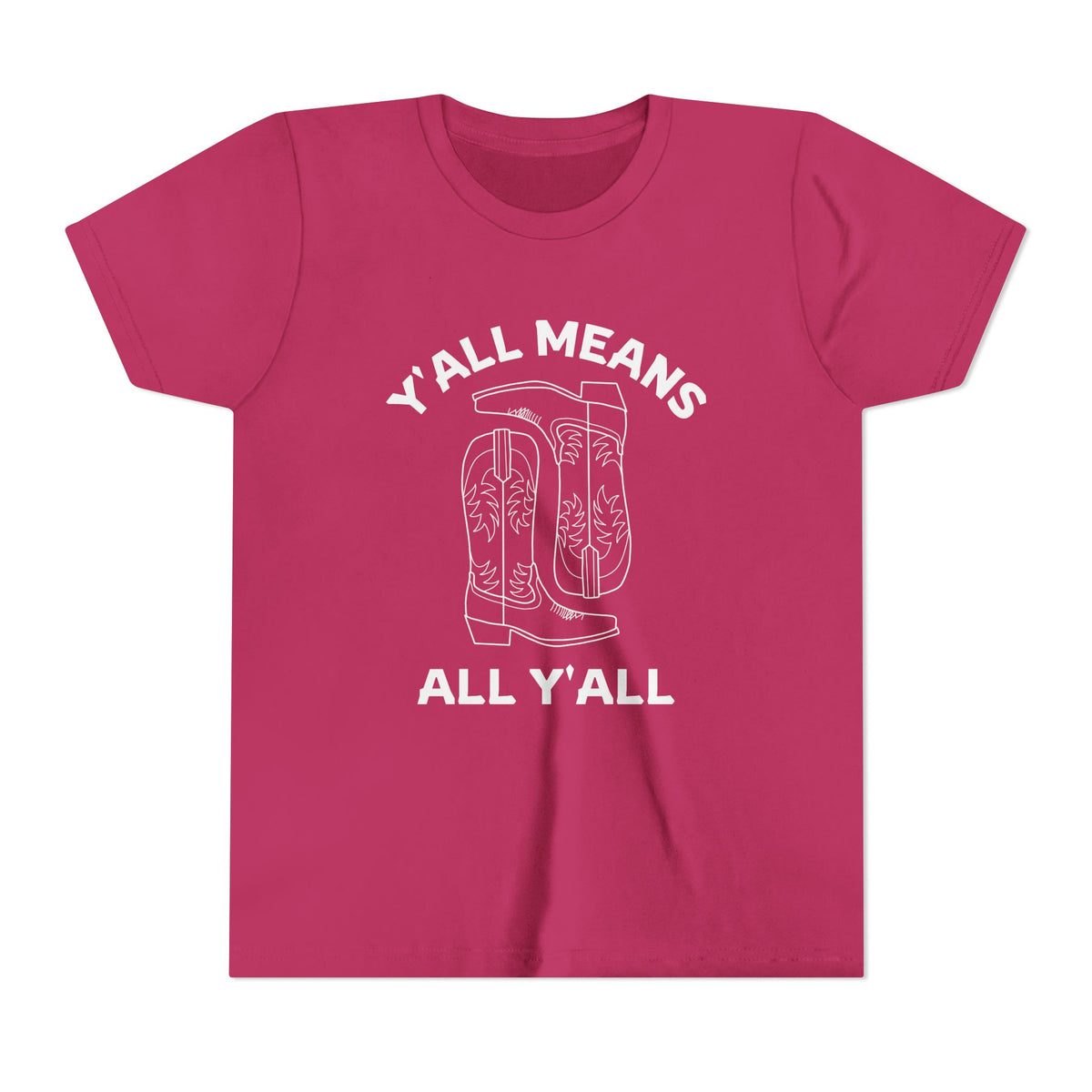 Youth Y’all Means All Y’all Cowboy Boot Graphic T-Shirt