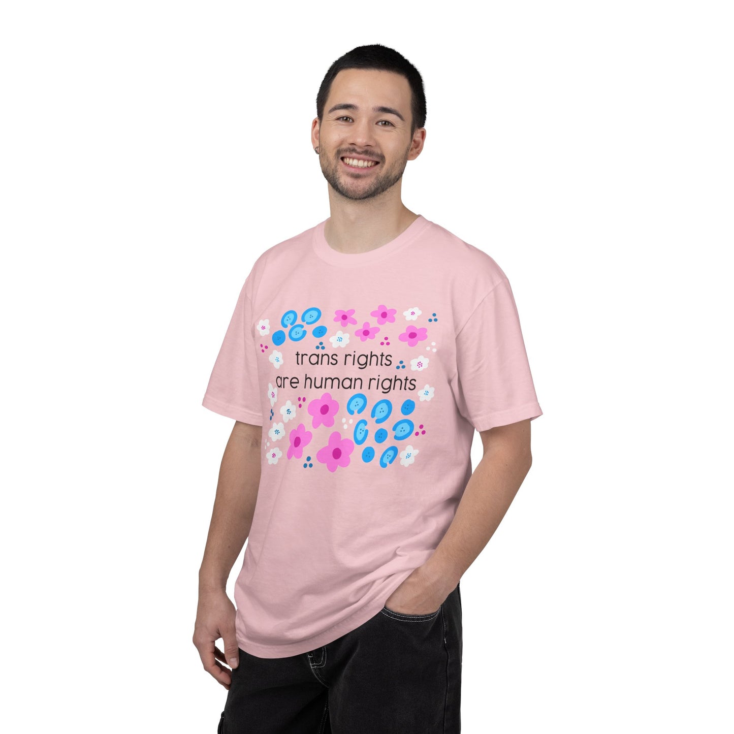 trans rights are human rights T-shirt | floral trans pride design