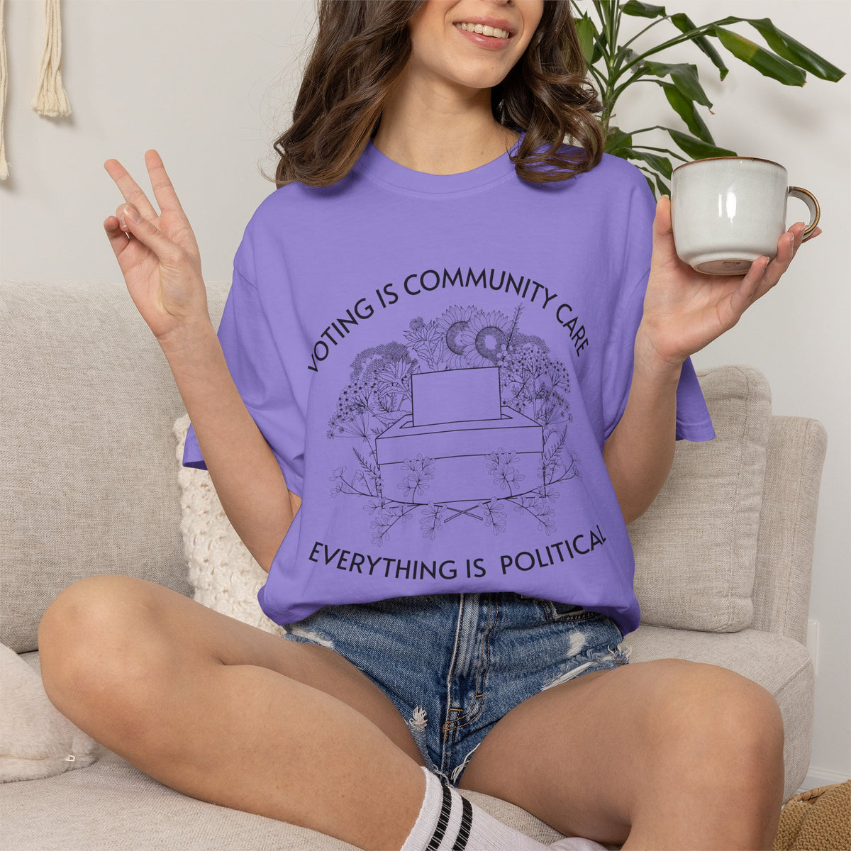 Voting Is Community Care T-Shirt Everything Is Political Vote Graphic Tee