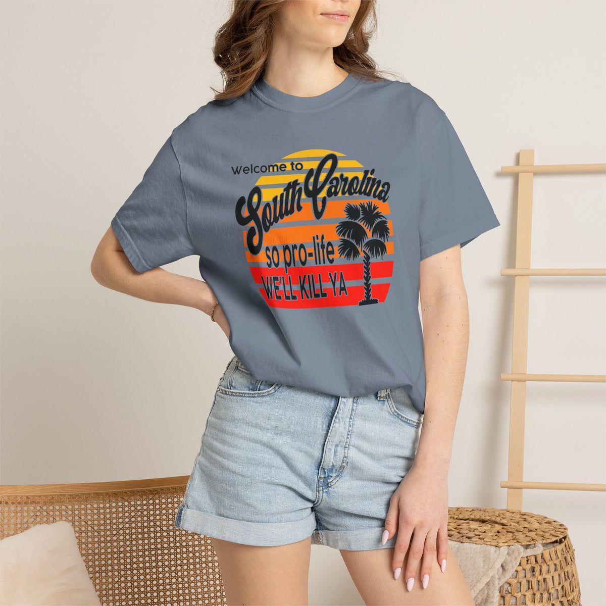 South Carolina Political Dark Humor Abortion Sunset T-Shirt Welcome to South Carolina Graphic Tee