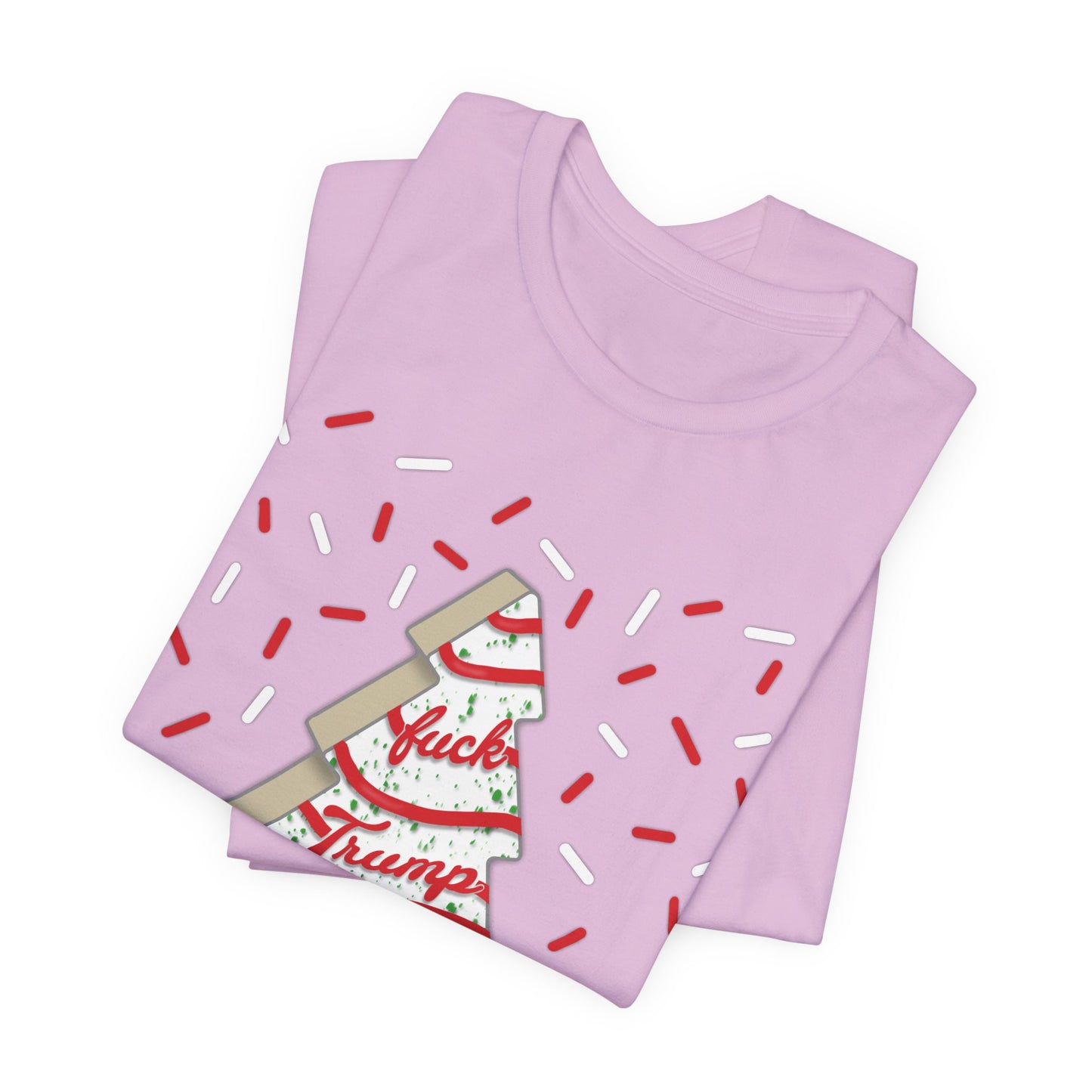 Slightly Subtle Christmas Tree Cake with Striped Confetti FDT tee | Political Statement