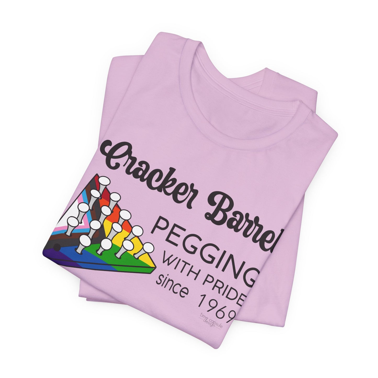 Pegging with Pride Unisex Graphic Tee, Funny Short Sleeve T-Shirt for LGBTQ+ Pride Events, Gift for Friends, Fun Casual Wear