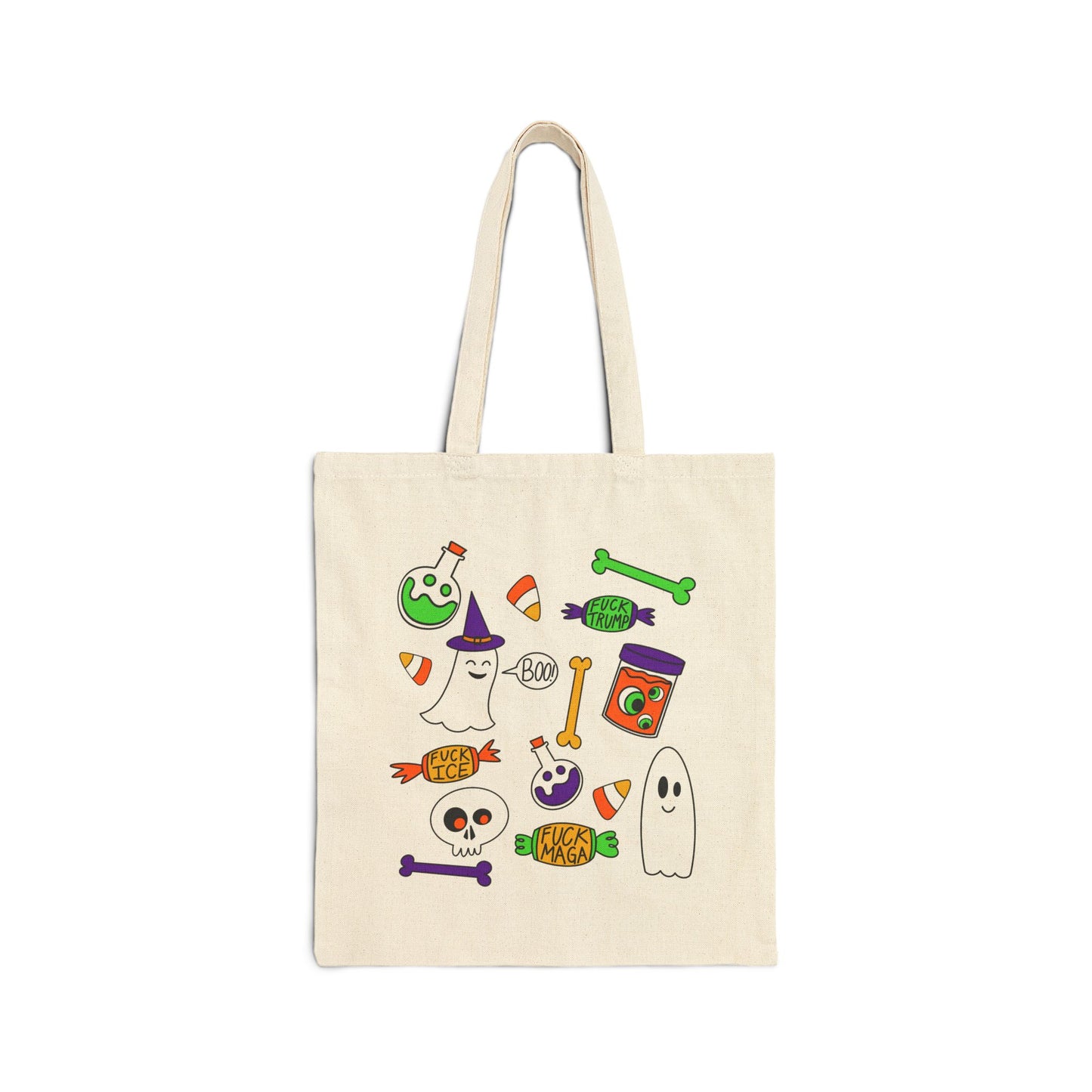Halloween Ghosts Candy Canvas Tote Bag Trick or Treat