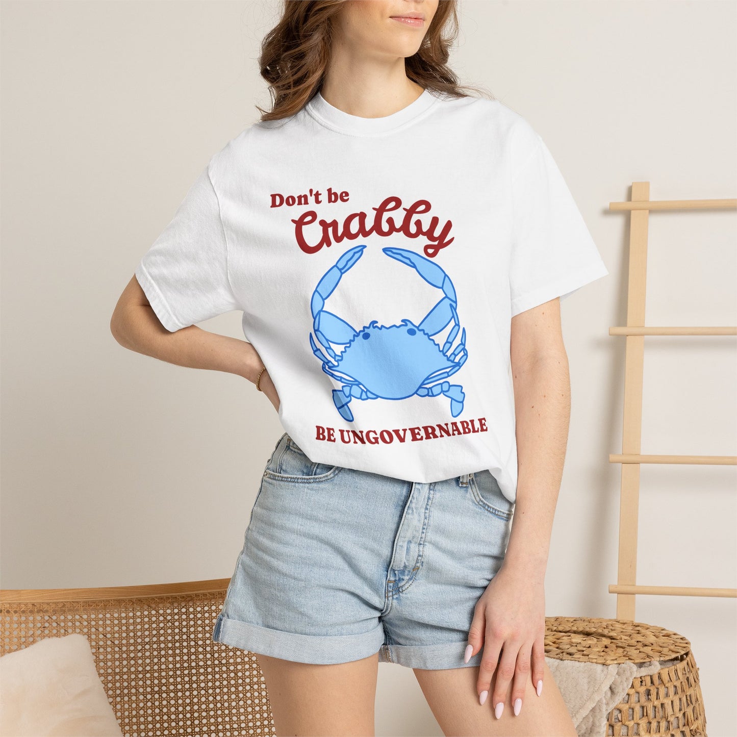 Don't Be Crabby Blue Crab T-Shirt | Be Ungovernable Graphic Tee