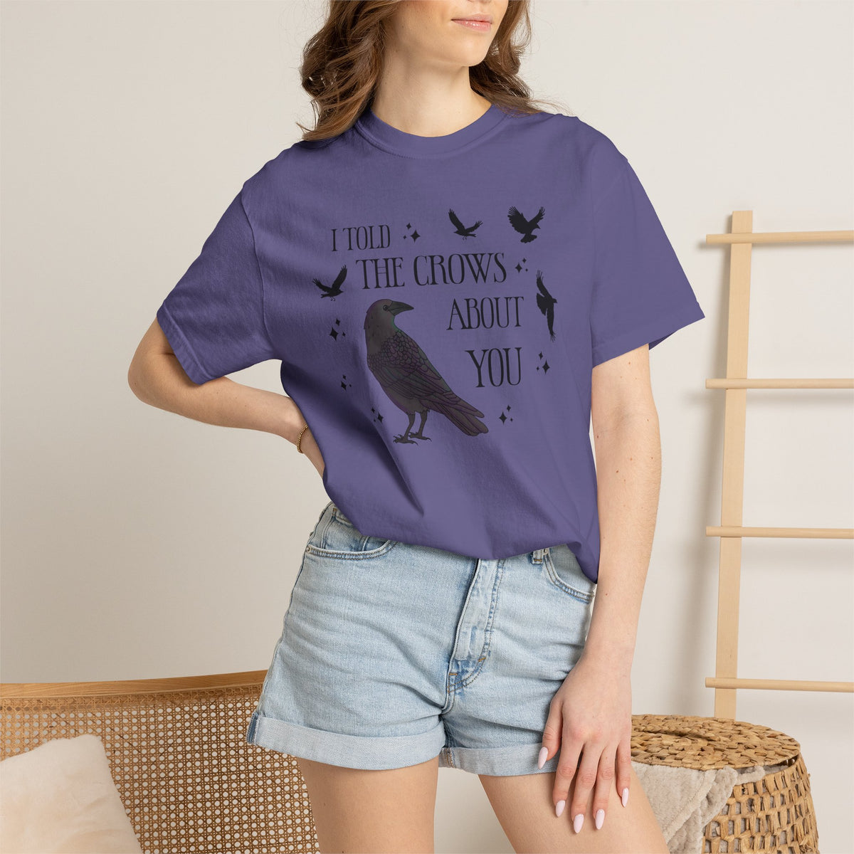 I Told The Crows About You Witchy Crow Raven Graphic Tee