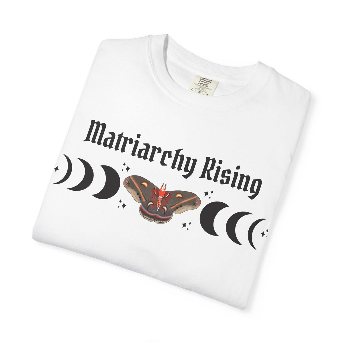 Matriarchy Rising Tee Moon Phases & Moth Feminist Graphic T-Shirt