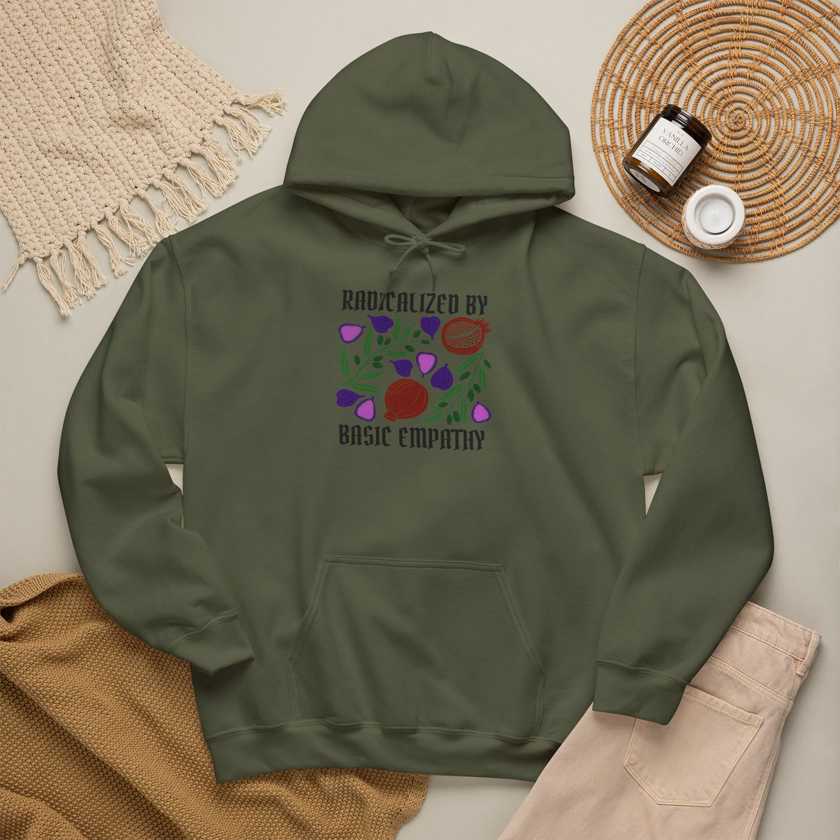 Radicalized by Basic Empathy Floral Hoodie