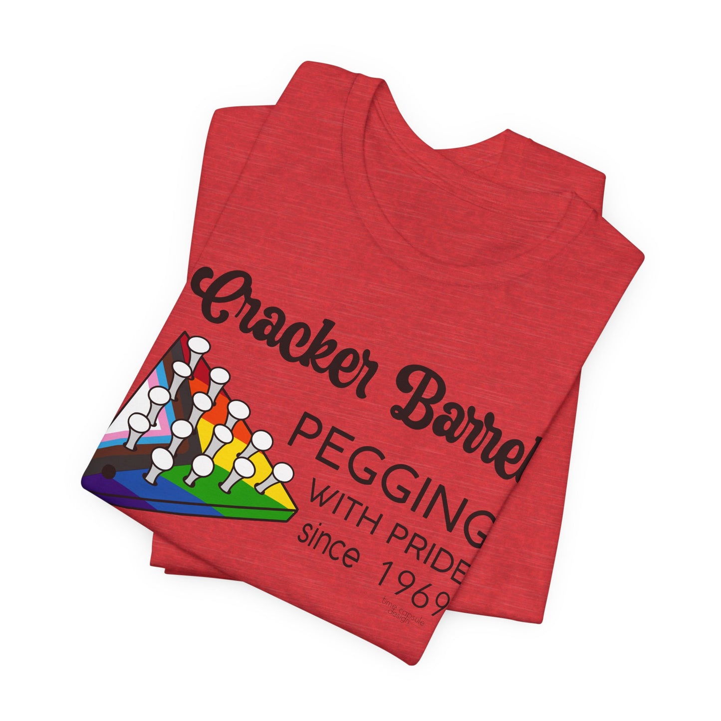 Pegging with Pride Unisex Graphic Tee, Funny Short Sleeve T-Shirt for LGBTQ+ Pride Events, Gift for Friends, Fun Casual Wear