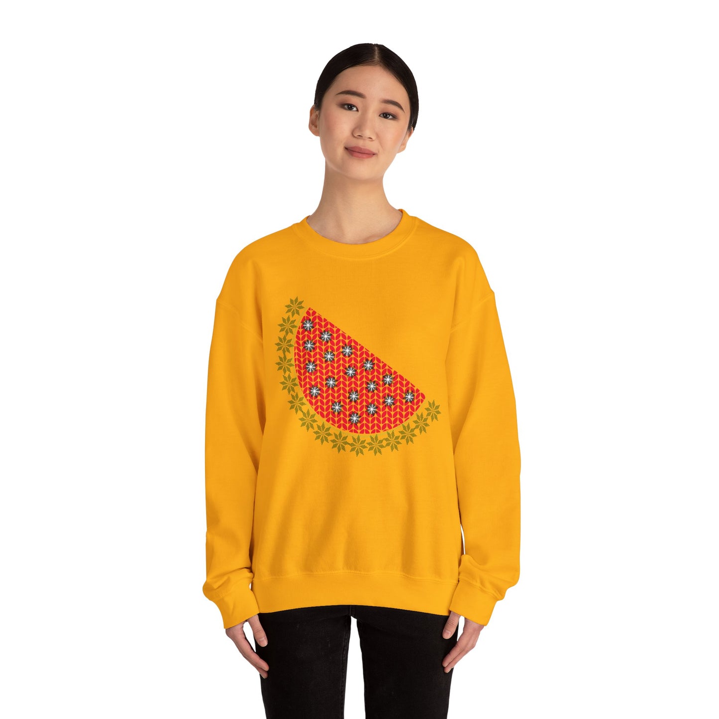 Watermelon Ugly Sweater Unisex Heavy Blend™ Crewneck Sweatshirt