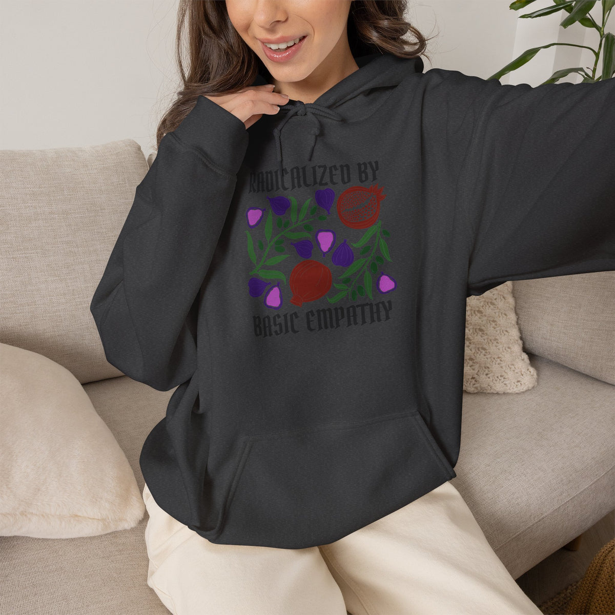 Radicalized by Basic Empathy Floral Hoodie