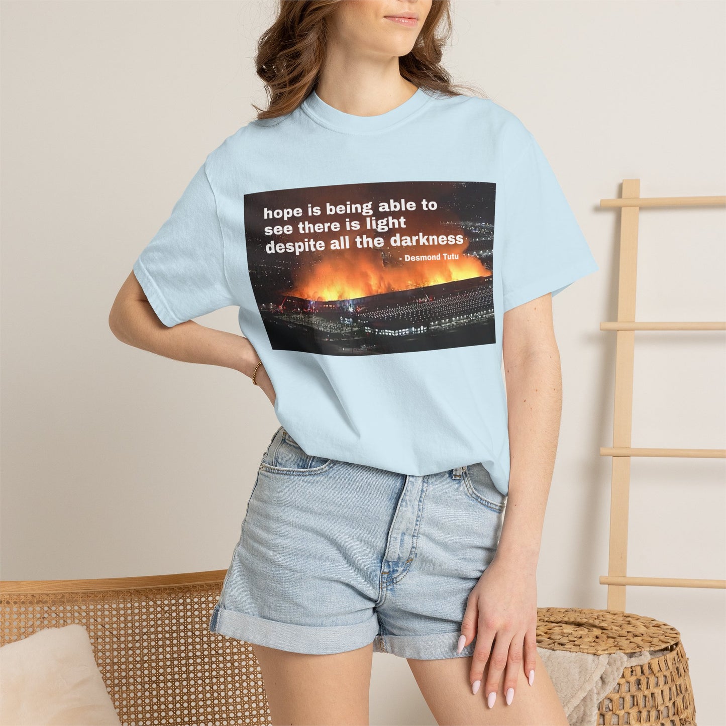 Hope is Being Able to See There is Light Fire T-Shirt | Inspirational Quote Tee Warehouse