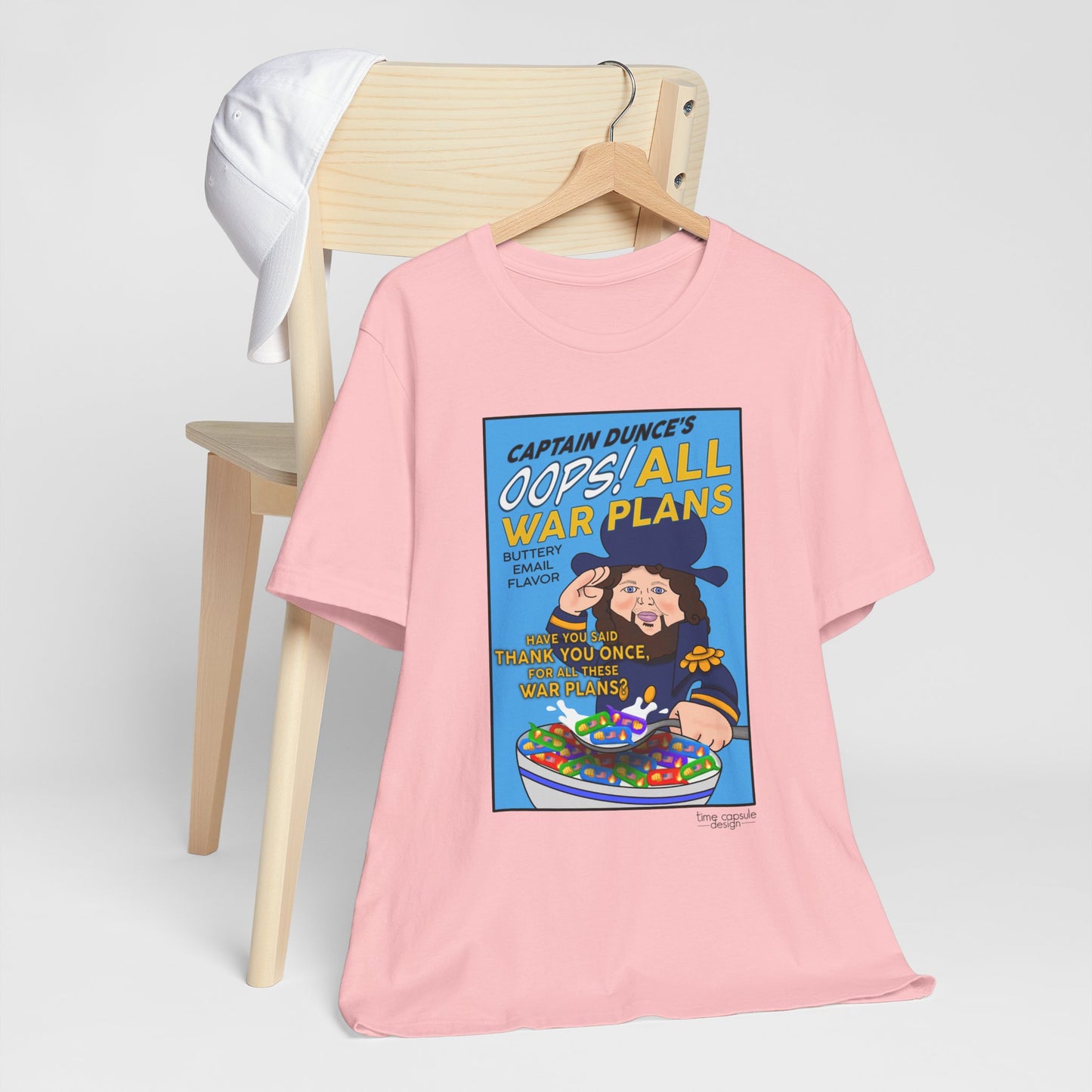 Oops All War Plans Tee, Captain Dunce's Funny Graphic T-Shirt, Quirky Gift, Political Gag Gift Merchandise, Casual Wear, Birthday Gift