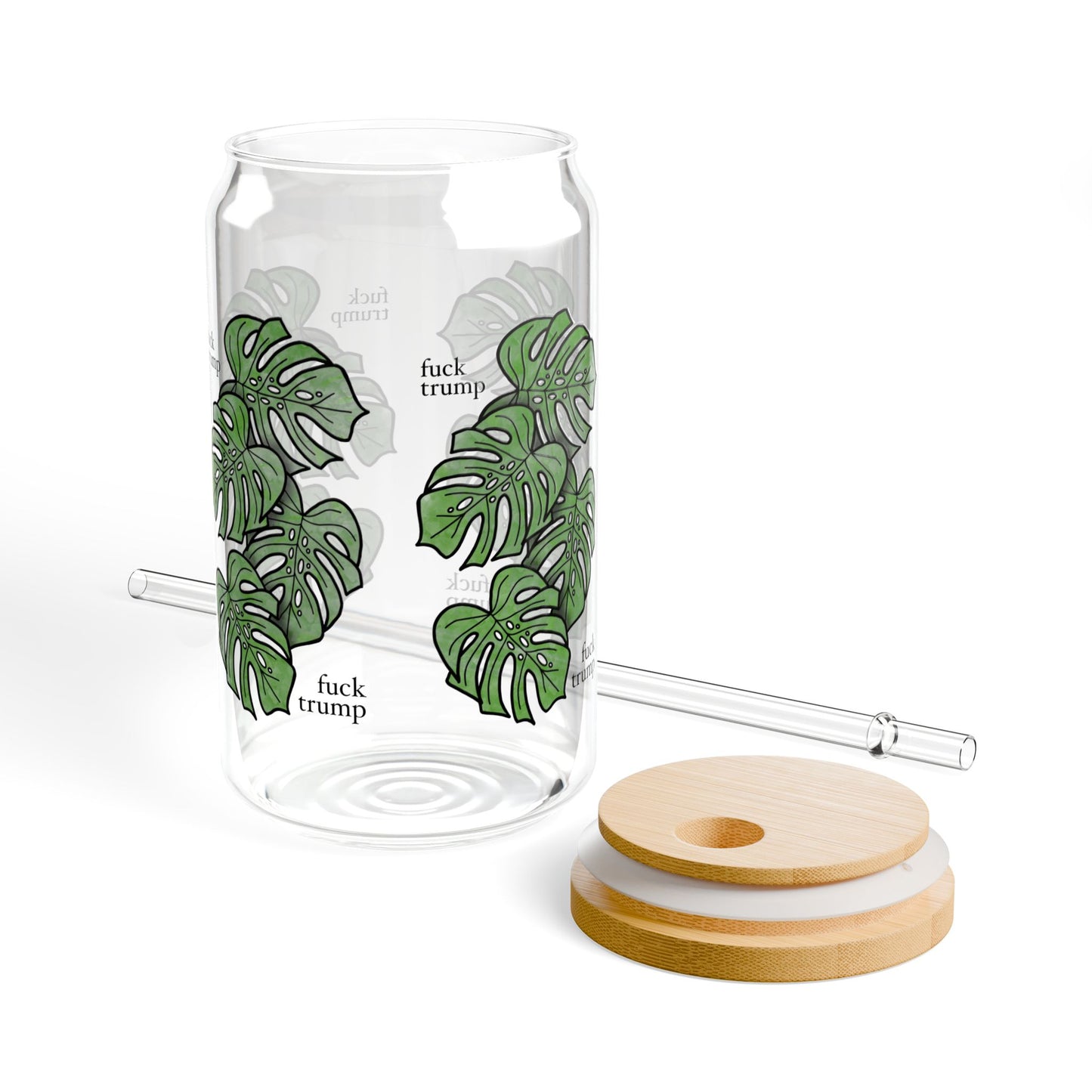Slightly Subtle Monstera Tropical Eco-Friendly Sipper Glass