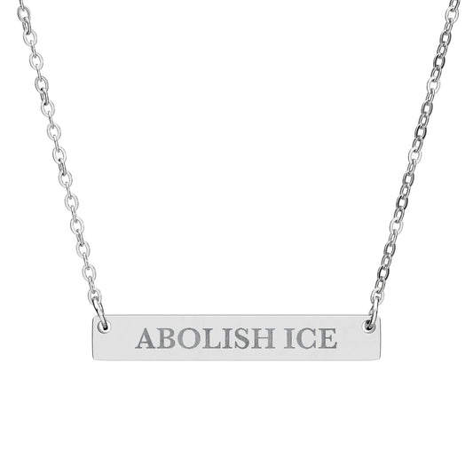 Abolish Ice Bar Necklace | Horizontal Engraved Pendant