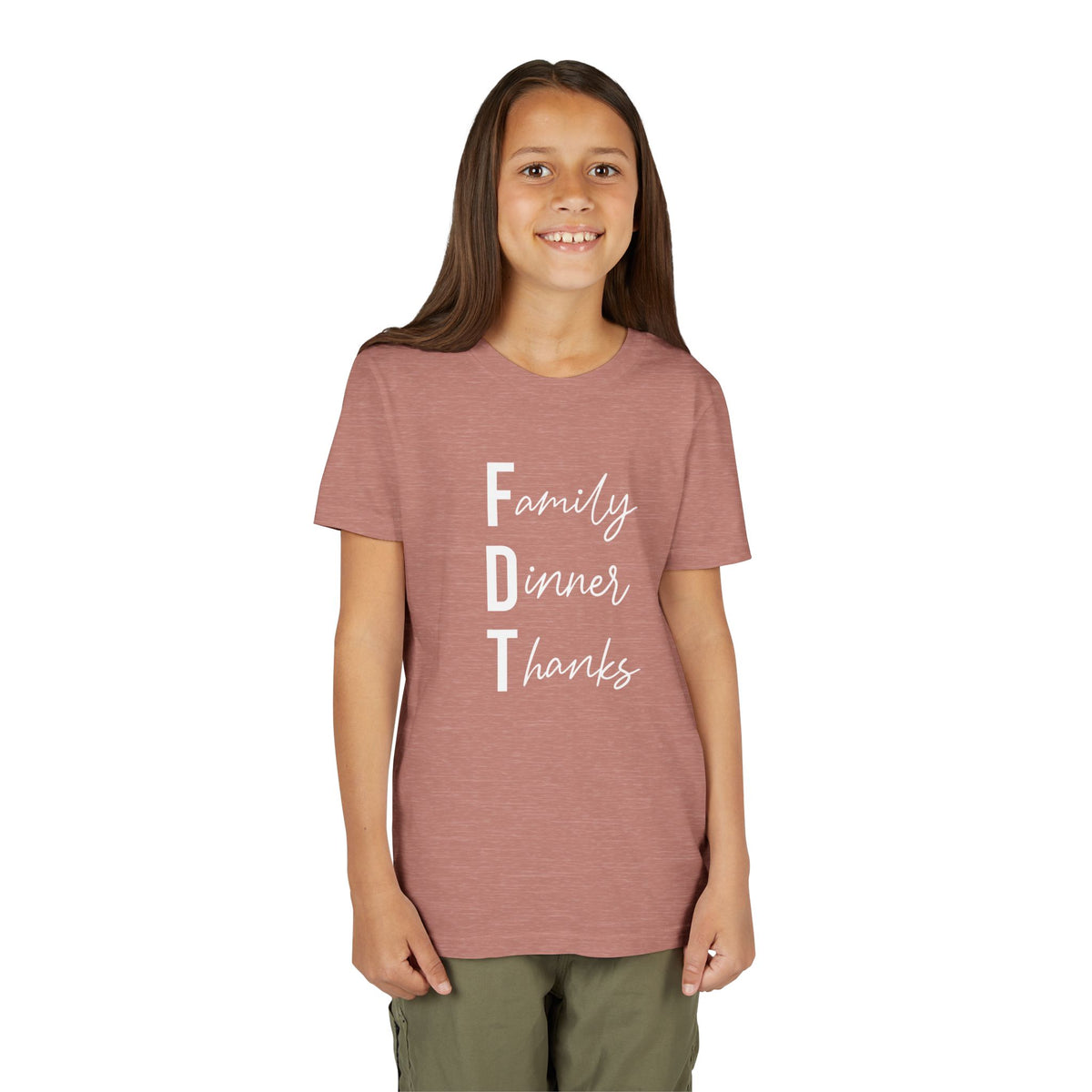 Youth Family Dinner Thanks Thanksgiving Tee FDT kids shirt