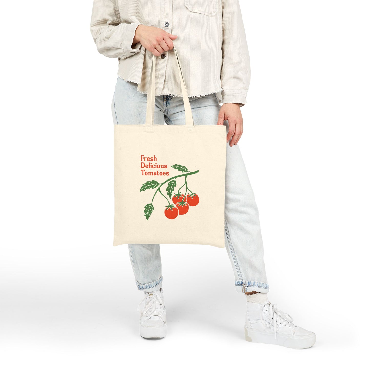 Fresh Delicious Tomatoes Tote Bag | Vintage Tomato Illustration, Farmer's Market Canvas fdt