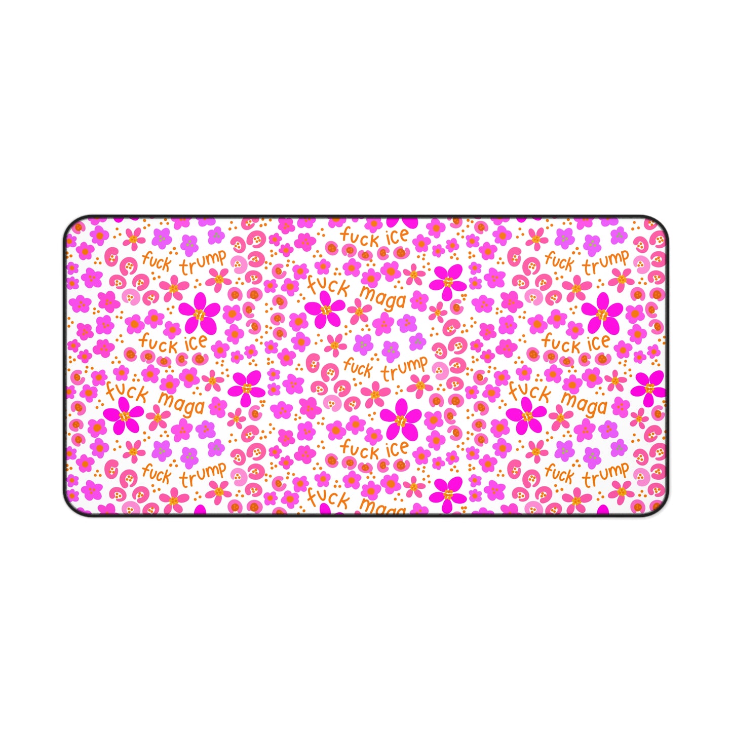 Slightly Subtle Pink Floral Pattern desk mat | Flower Print Pet Mat