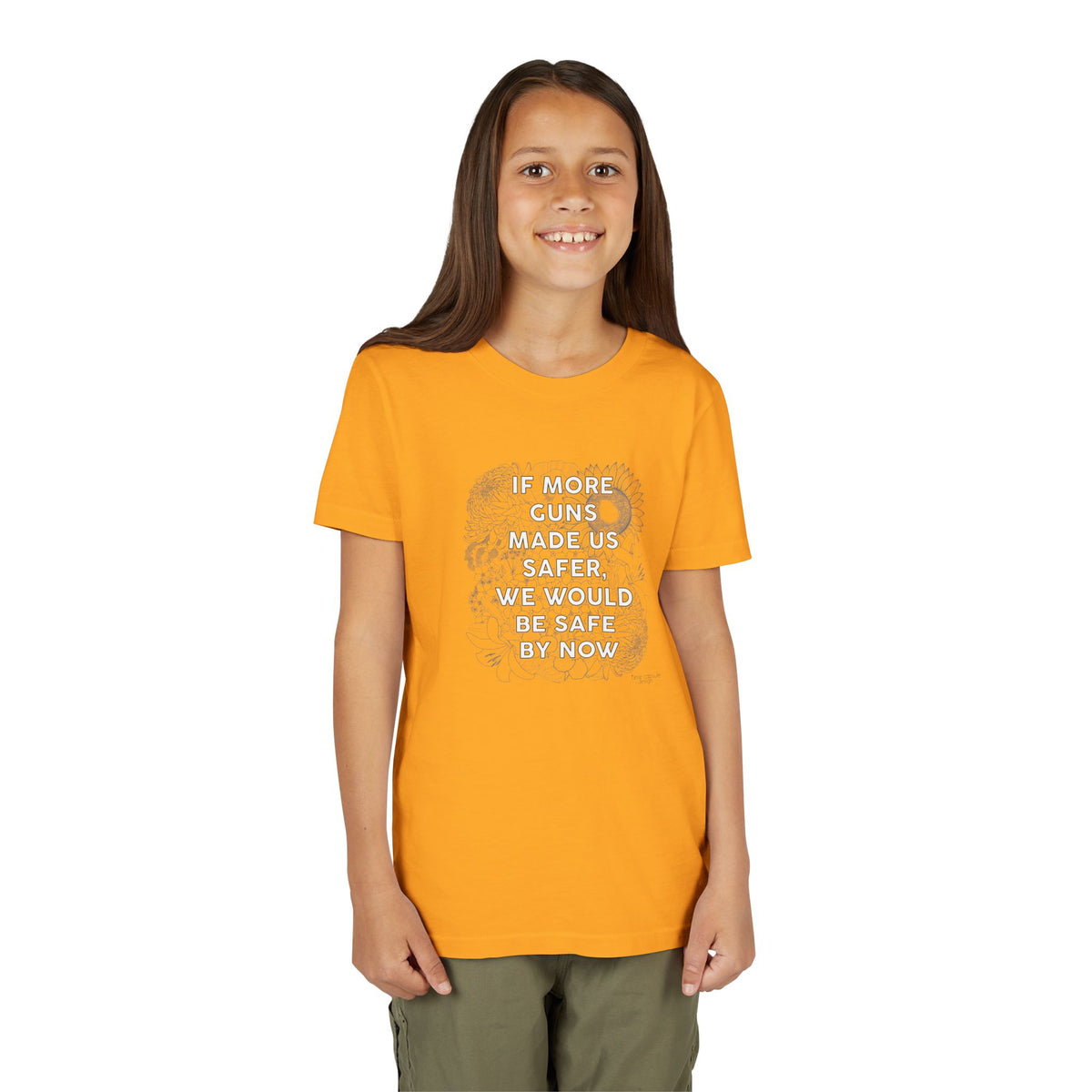 Youth Gun Safety Floral Tee Shirt