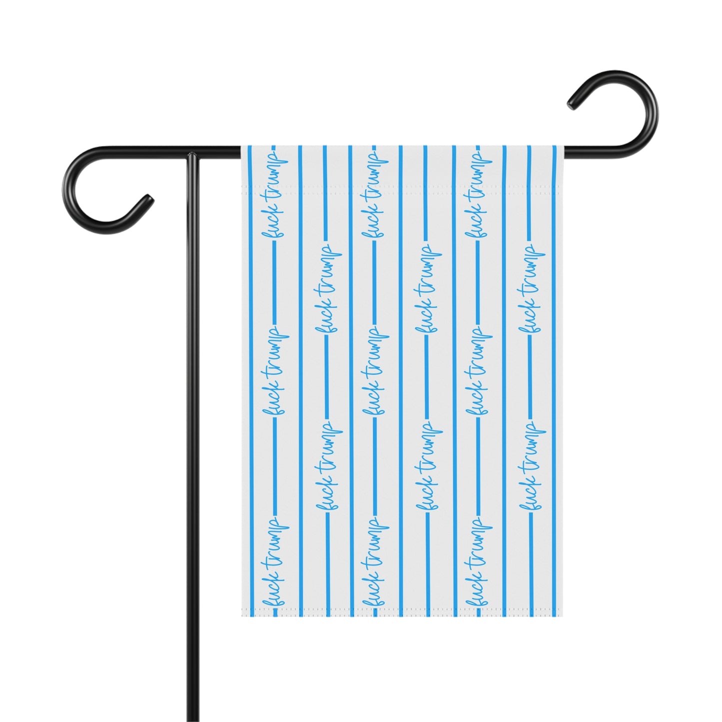 Slightly subtle blue Striped Script Pattern garden flag | House Banner FDT