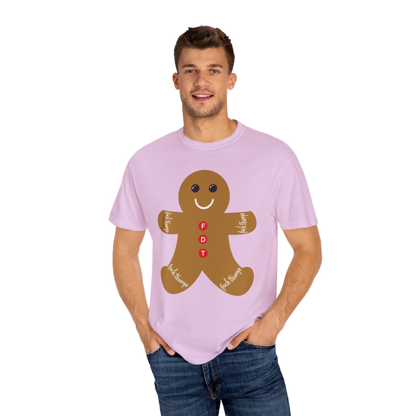 Slightly Subtle Gingerbread Man T-Shirt - FDT Comfort Colors Festive Holiday Tee for Christmas, Winter Celebration, Family Gathering Gift