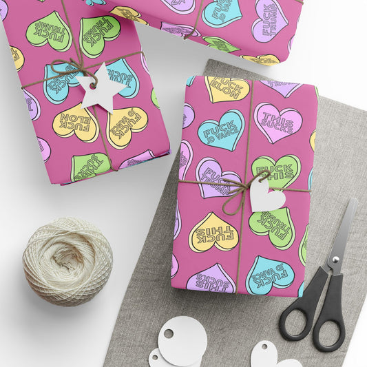 Slightly Subtle Conversation Hearts Wrapping Papers FDT