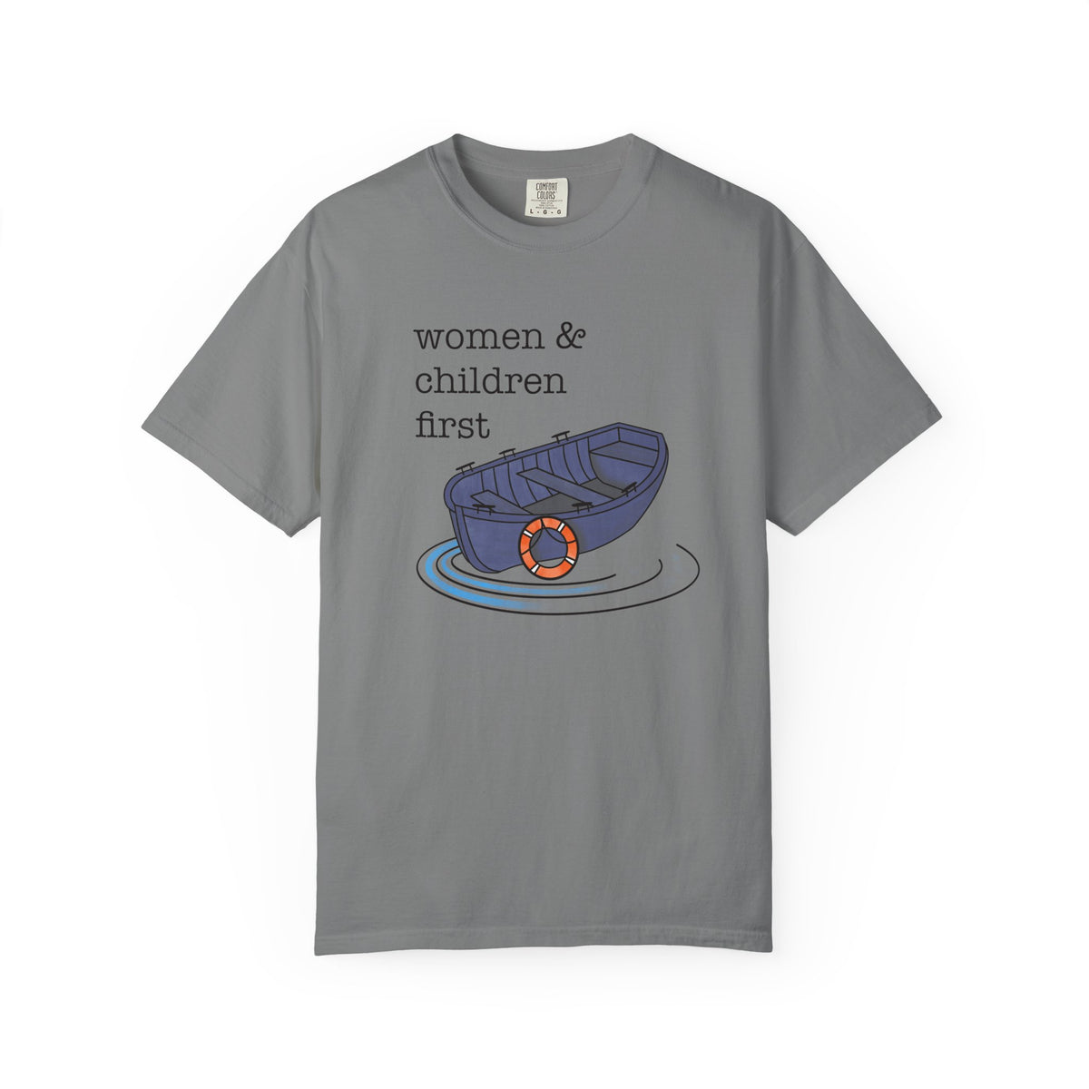 Lifeboat Matriarchy Women & Children First Nautical Boat Graphic T-Shirt