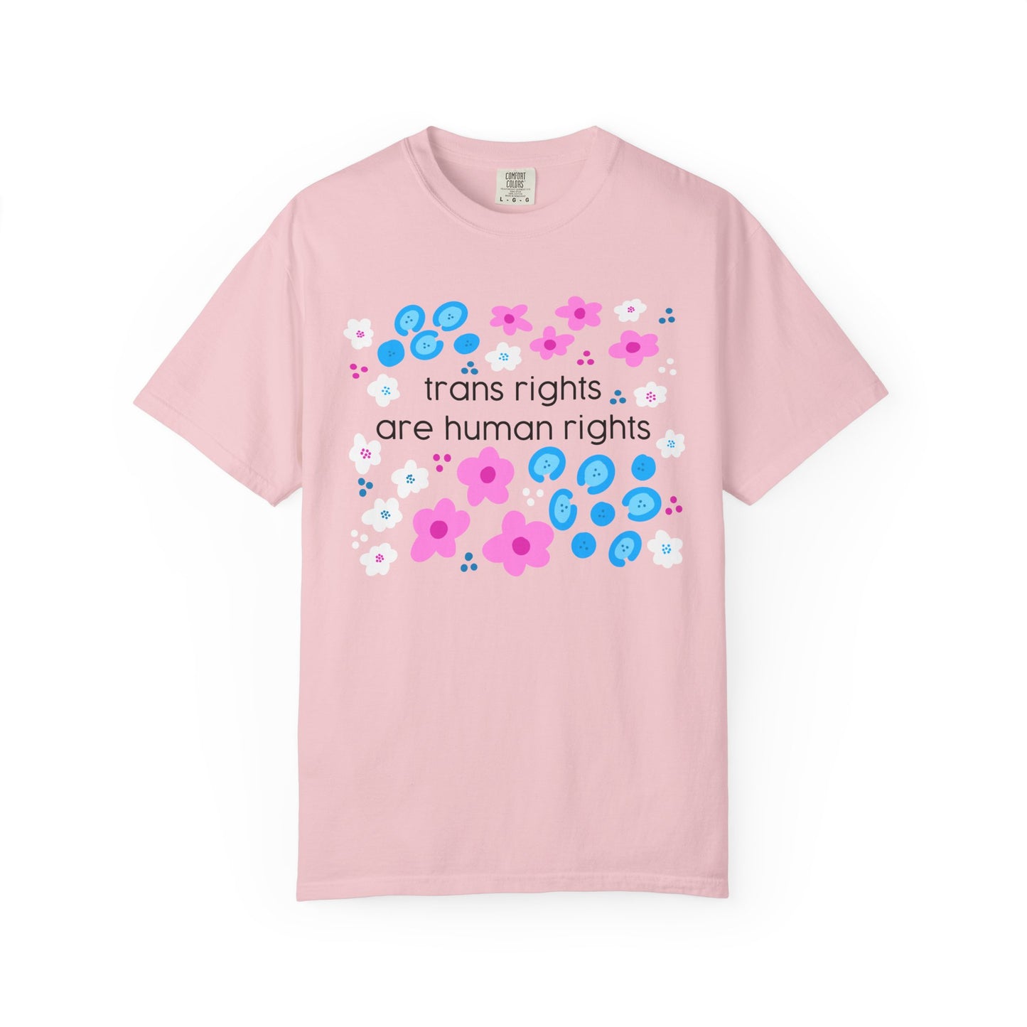 trans rights are human rights T-shirt | floral trans pride design