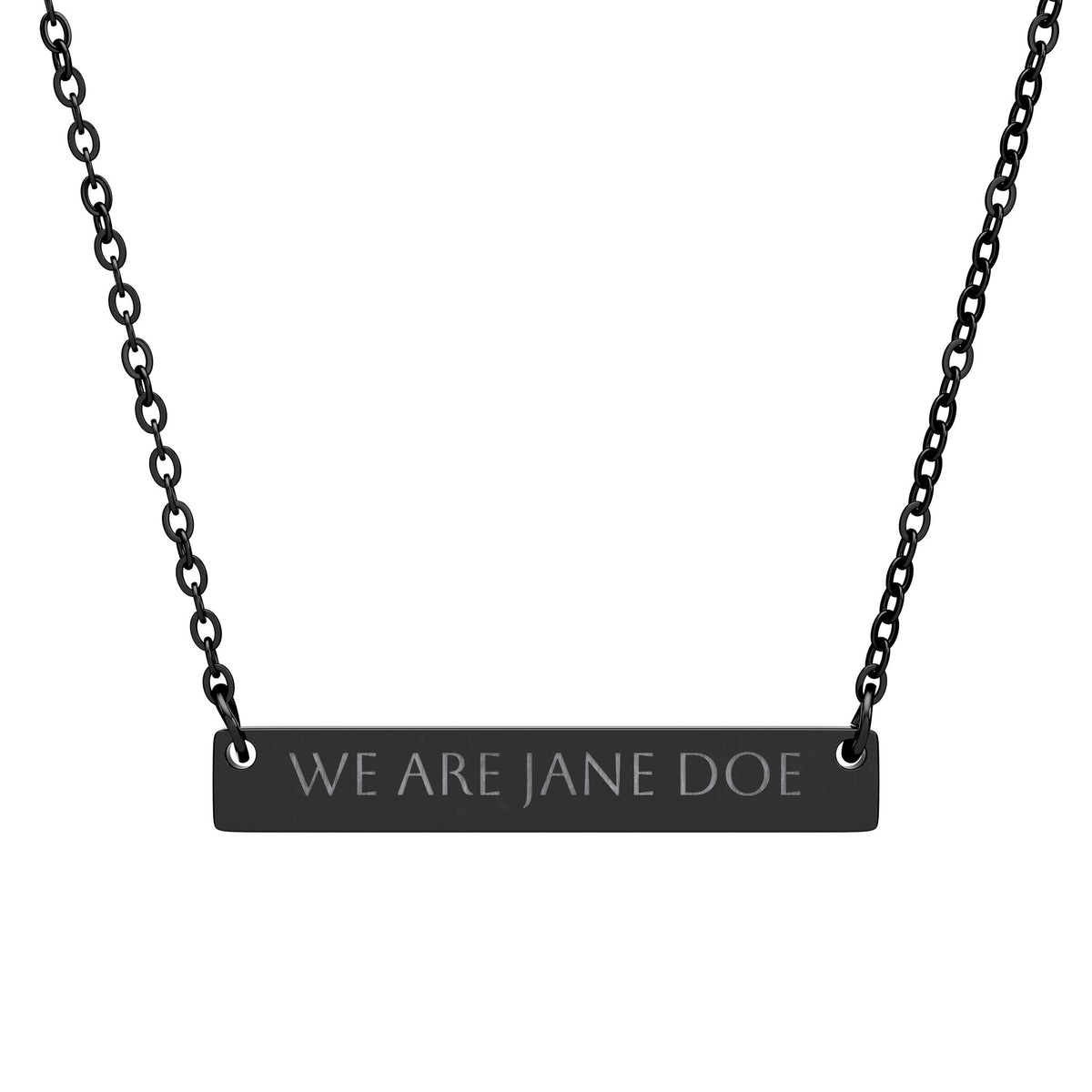 We Are Jane Doe Horizontal Bar Necklace
