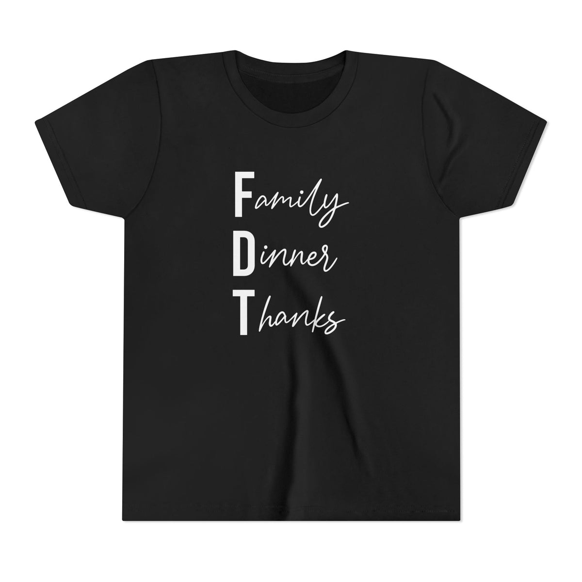 Youth Family Dinner Thanks Thanksgiving Tee FDT kids shirt