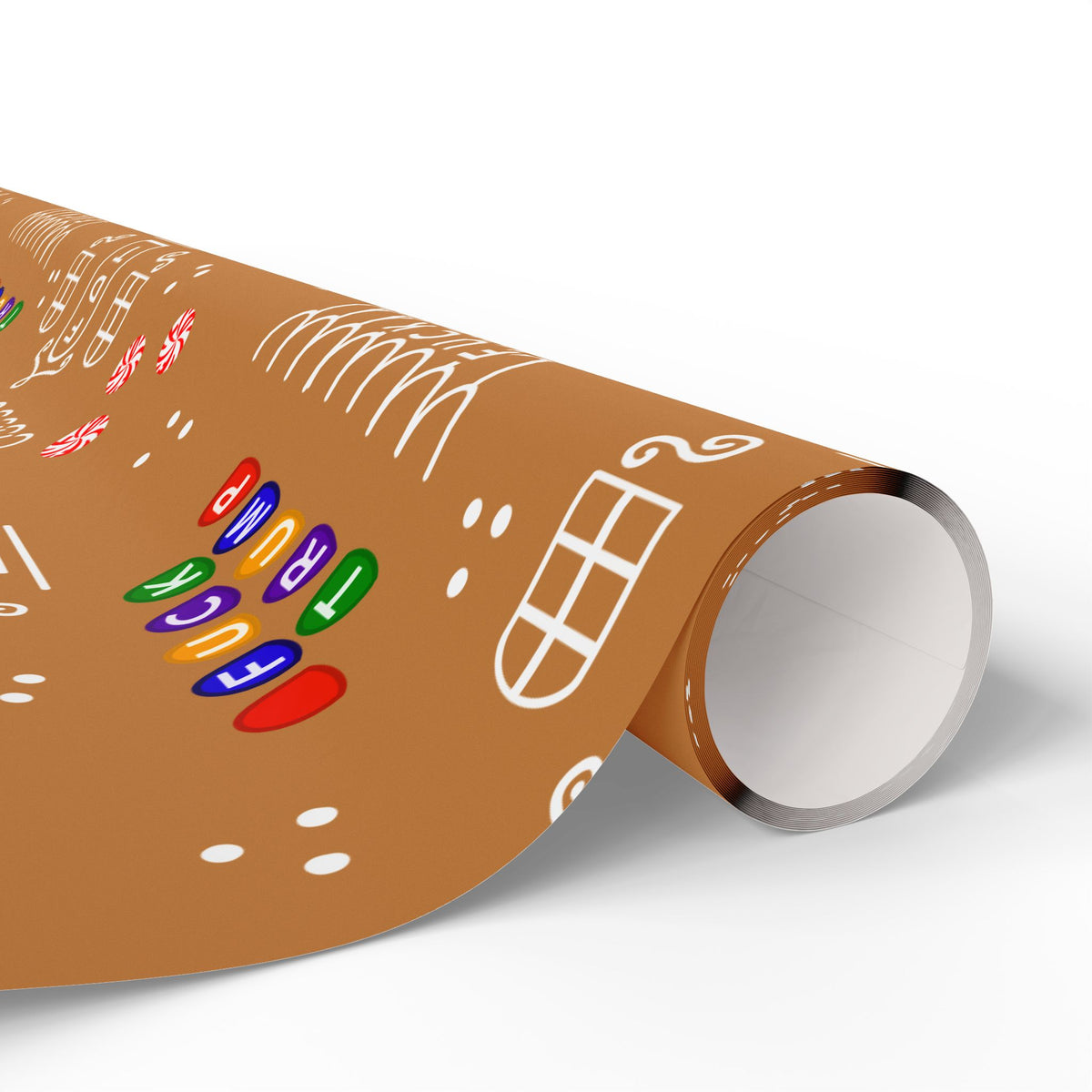 Slightly Subtle Gingerbread House FDT Pattern Wrapping Paper | Holiday Gift Wrap