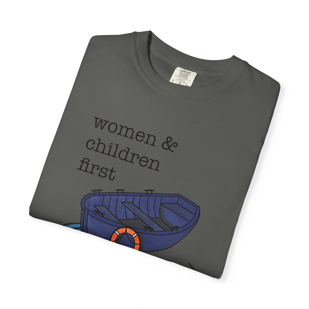 Lifeboat Matriarchy Women & Children First Nautical Boat Graphic T-Shirt