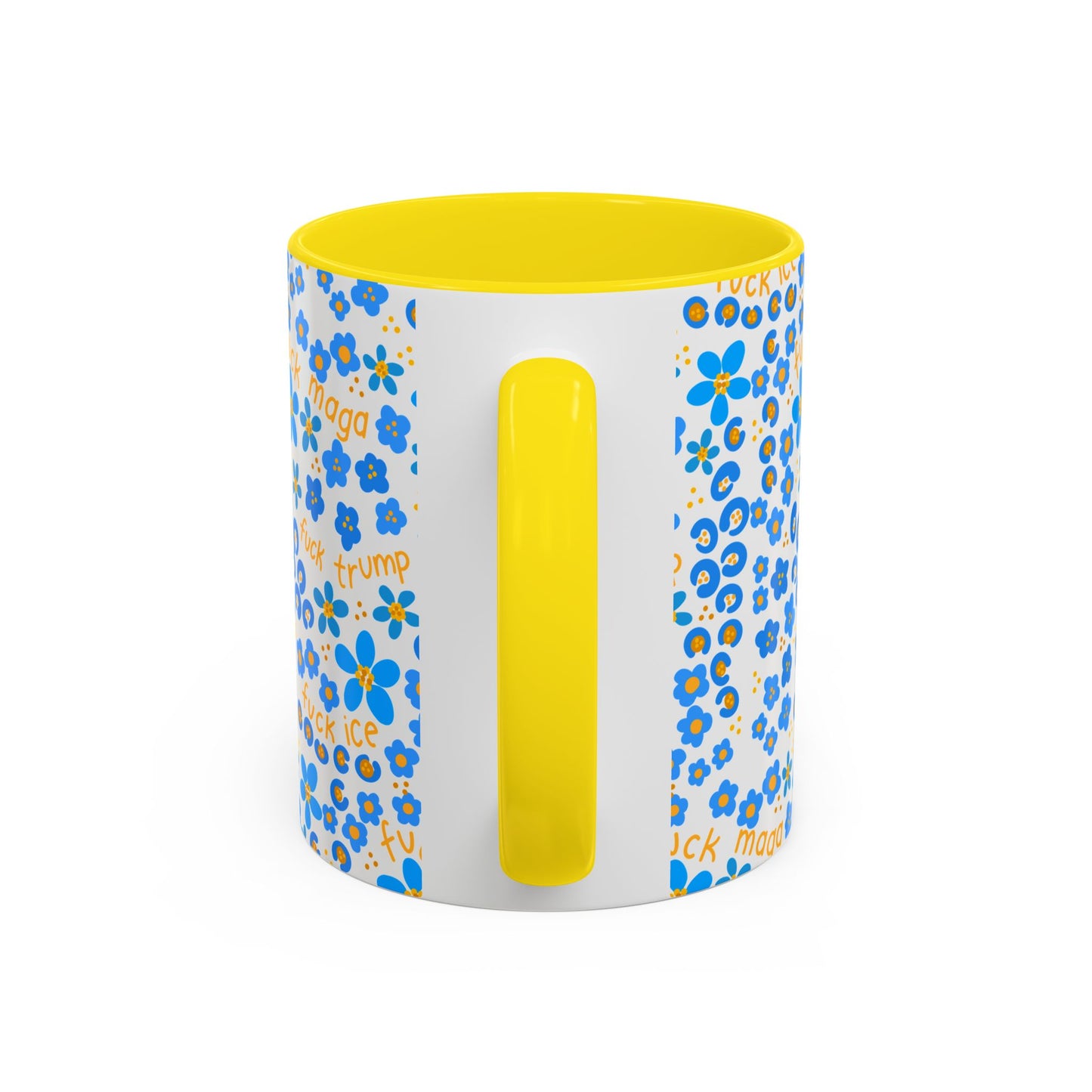 Slightly subtle Blue Floral Pattern mug | Swear Word Accent Coffee Mug FDT
