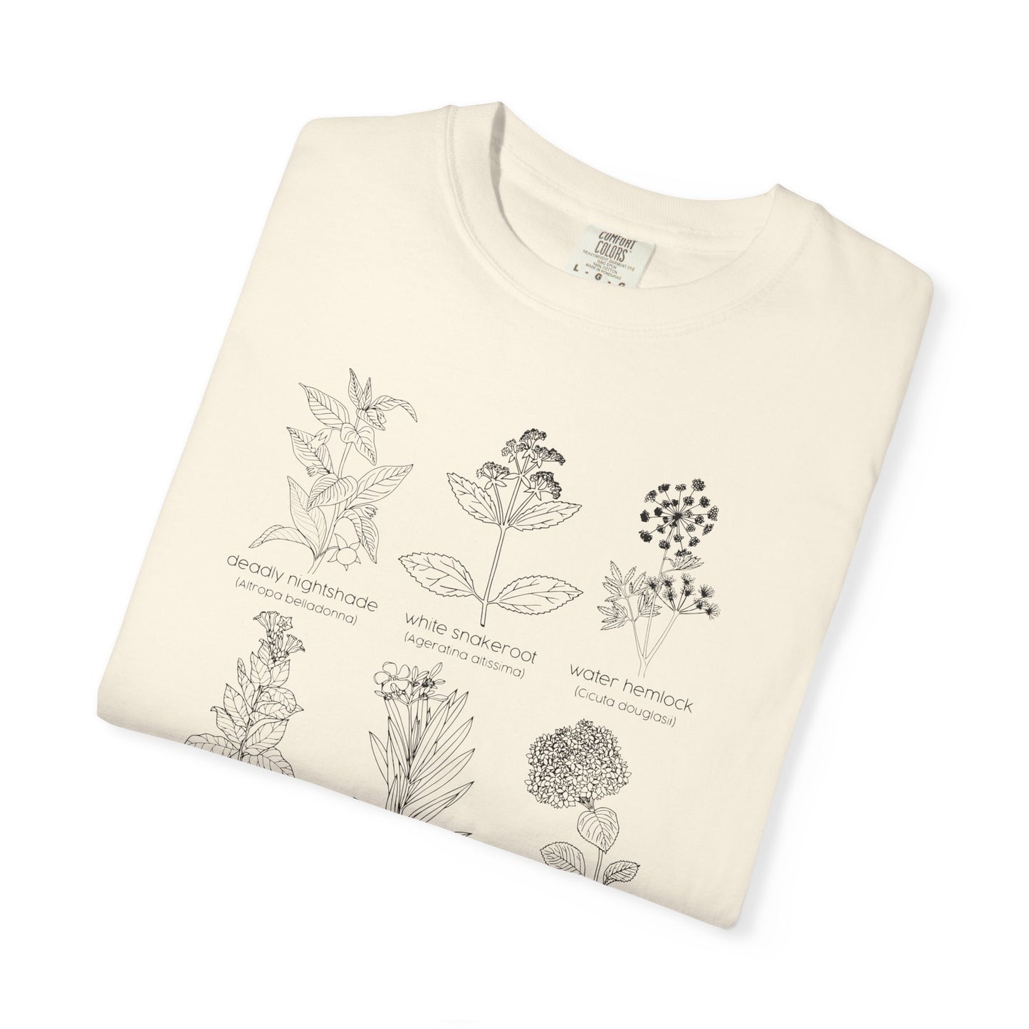 Deadly Nightshade Botanical Illustration T-Shirt | Vintage Plant Sketches, Floral Chart