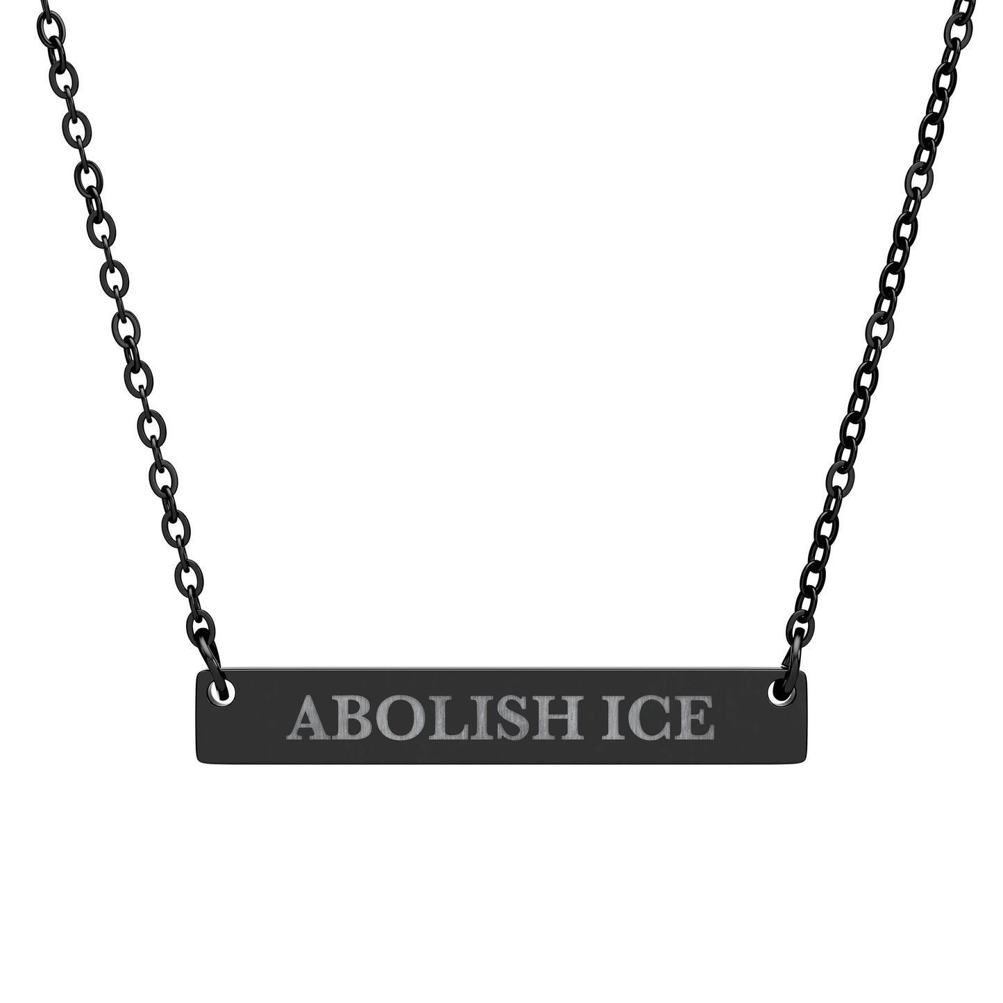 Abolish Ice Bar Necklace | Horizontal Engraved Pendant