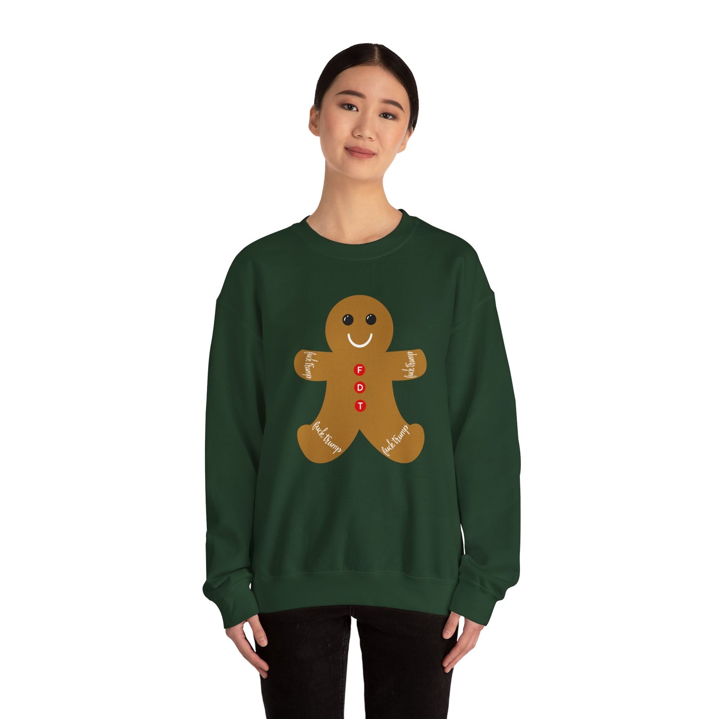 Slightly Subtle Gingerbread Man Crewneck Sweatshirt, FDT Cozy Christmas Gift, Holiday Sweater, Festive Apparel, Winter Wardrobe