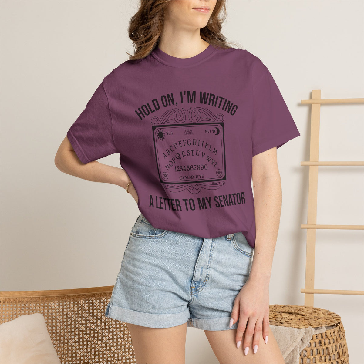 Hold On I'm Writing A Letter To My Senator T-Shirt Ouija Board Political Protest Tee