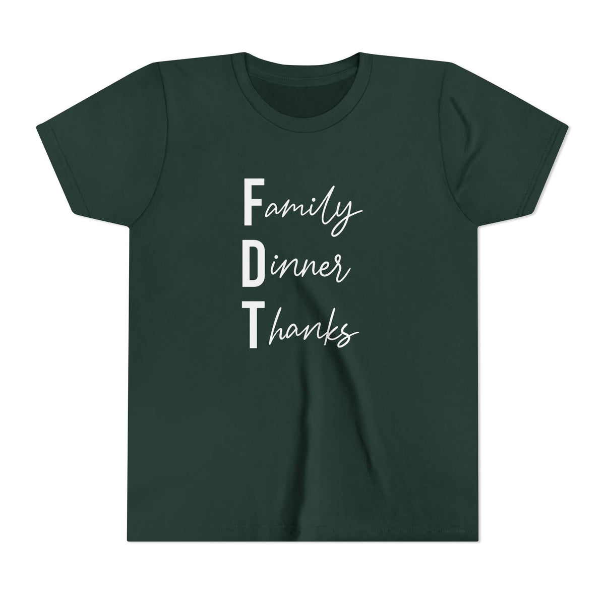 Youth Family Dinner Thanks Thanksgiving Tee FDT kids shirt