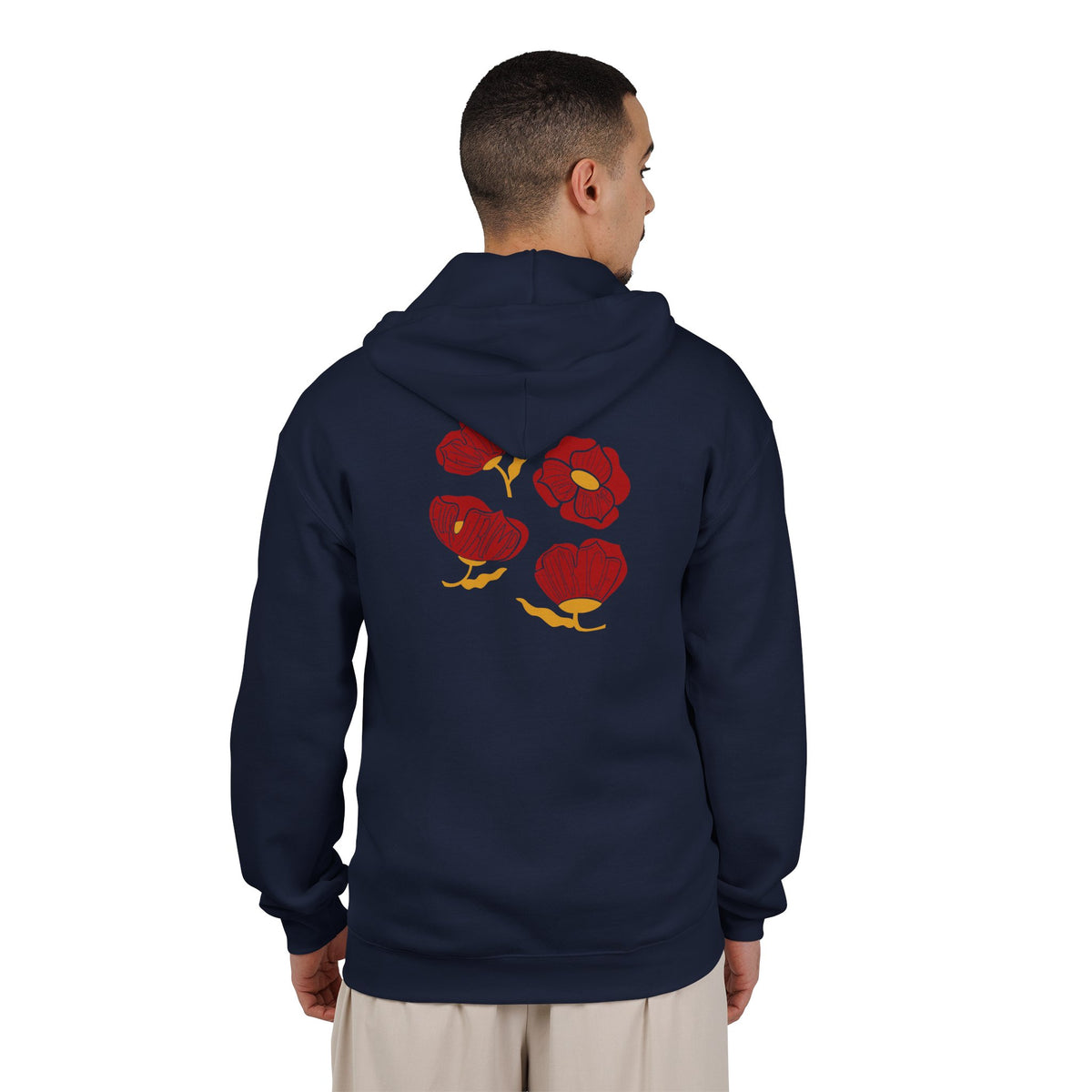 Slightly Subtle Red Poppy Floral design Zip Hoodie | Poppy Flowers jacket