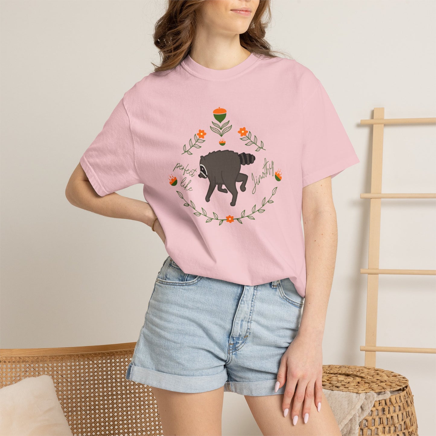 Perfect like Jimothy Floral T-Shirt — Racoon Proud Rustic Graphic Tee
