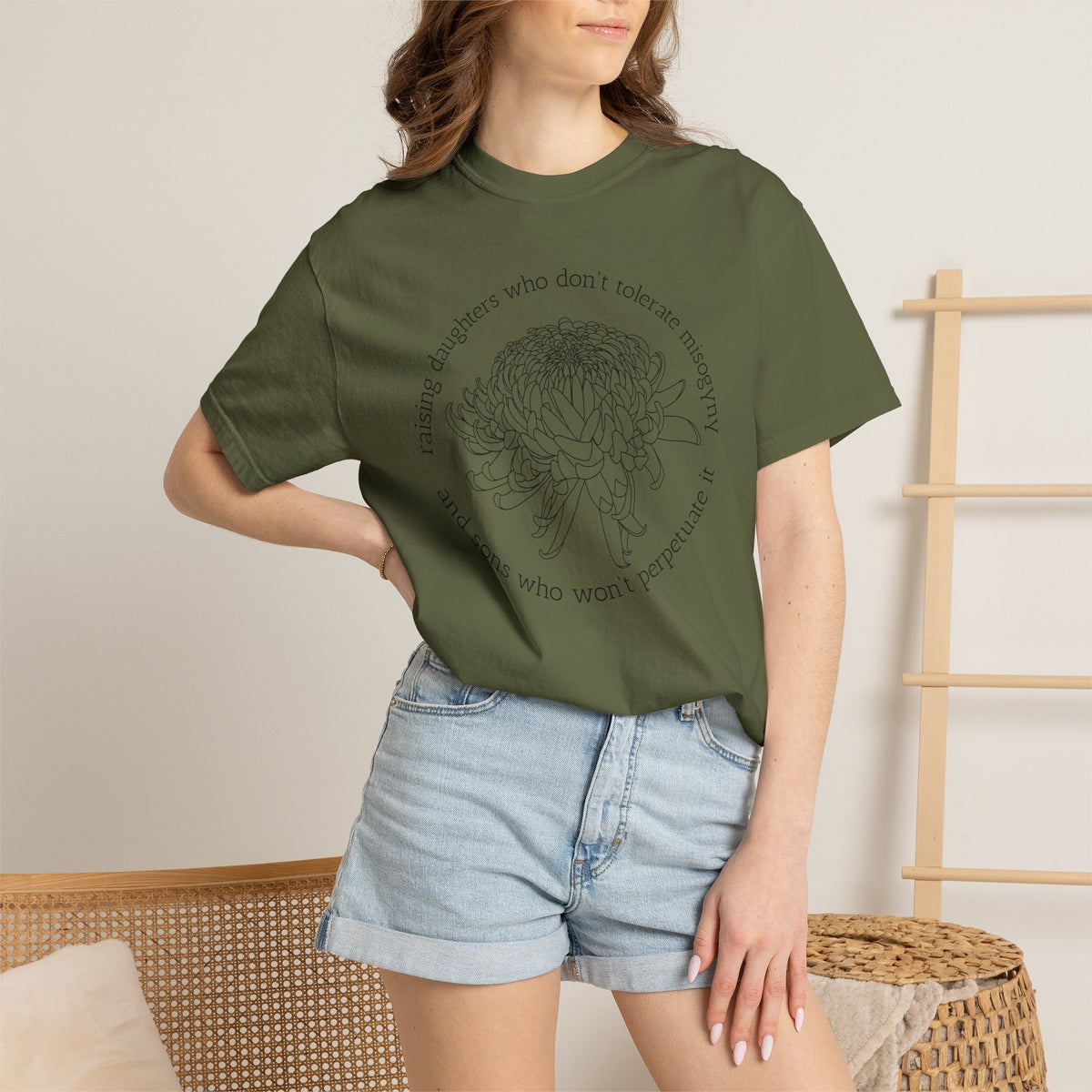 Floral Raising Daughters and Sons T-Shirt Botanical Line Art