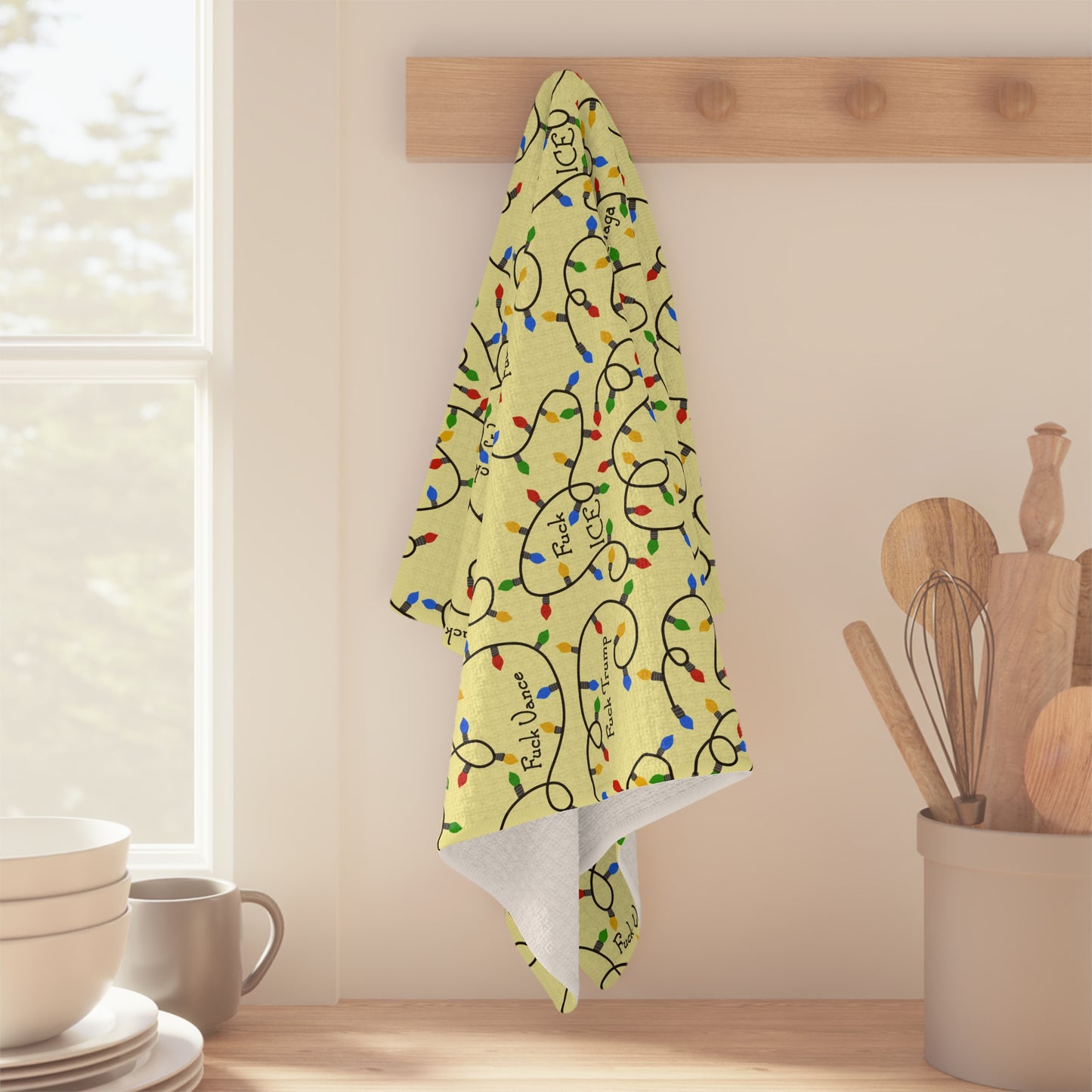 Holiday Lights Tea Towel FDT Patterned Kitchen Towel