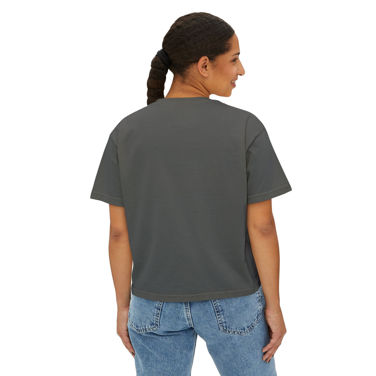 Women’s Boxy CROP Tee "Children Deserve to Grow Up Free From War and Oppression" Peaceful Fruit Graphic